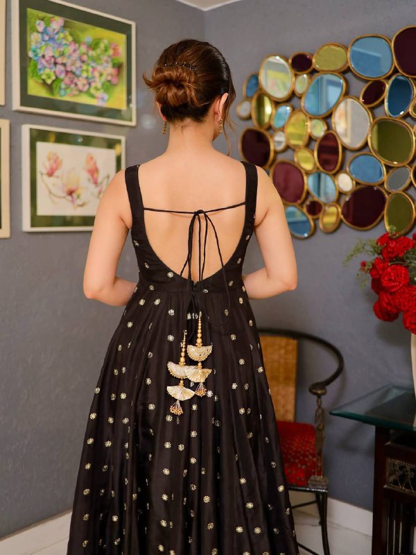 Royal Black Heritage Anarkali Set for Wedding & Festive Wear