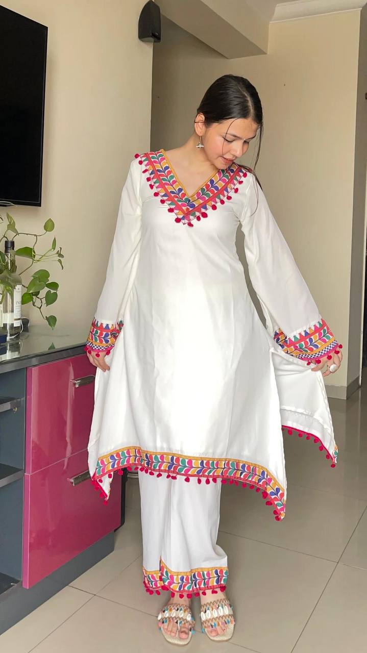 FUAX GEORGETTE DIGITAL PRINT WITH PUM-PUM LESS SALWAR SUIT