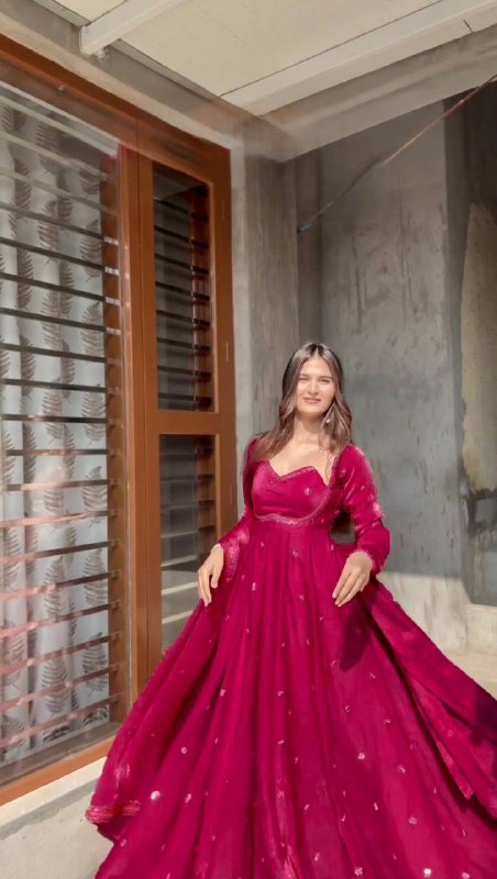 Luxurious Dusty Pink Anarkali Suit with Zari Work