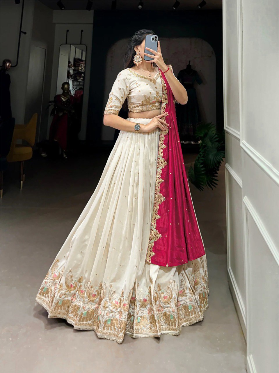 Embellished Elegance Semi Stitched Lehenga Choli
