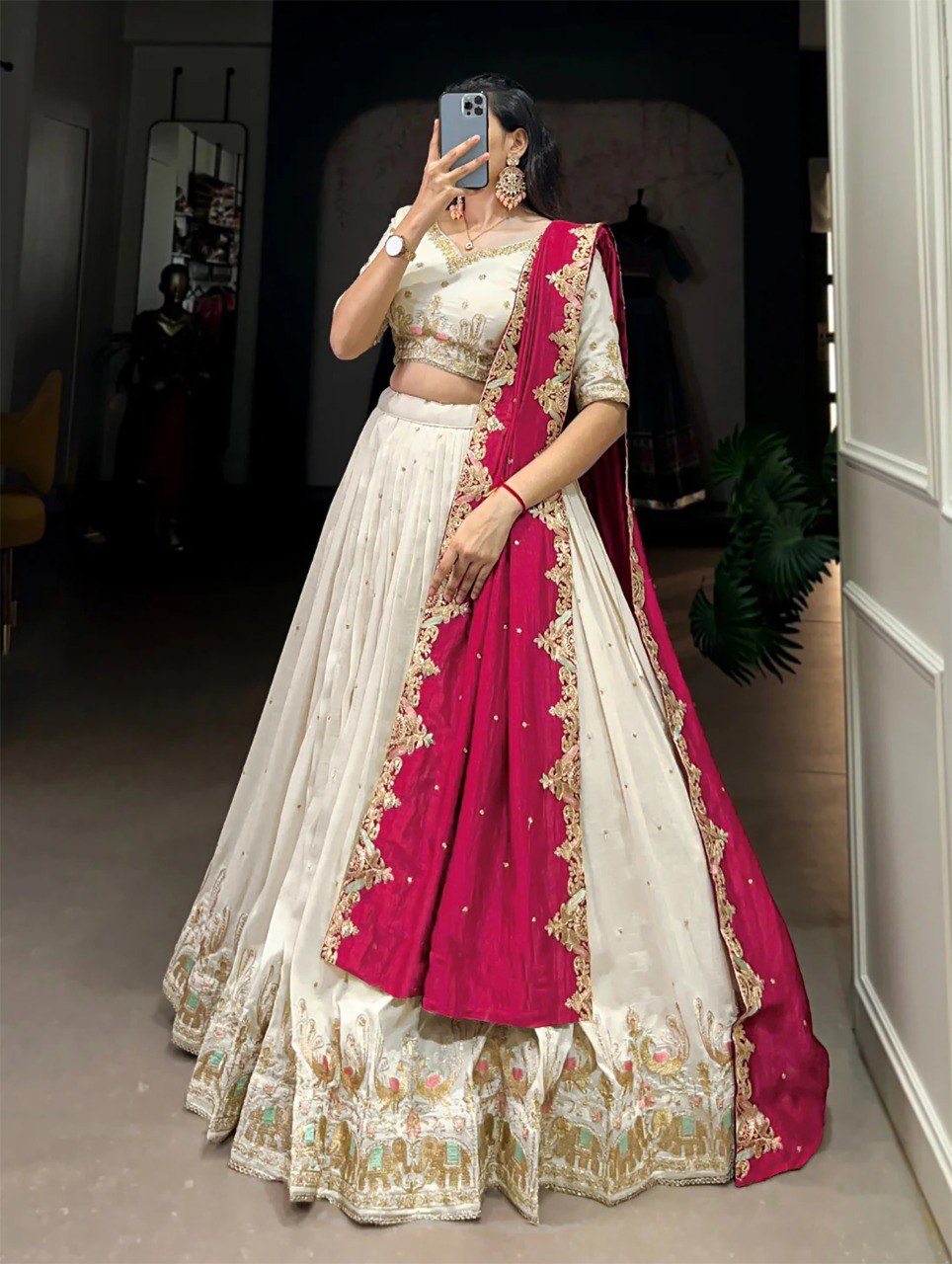 Embellished Elegance Semi Stitched Lehenga Choli