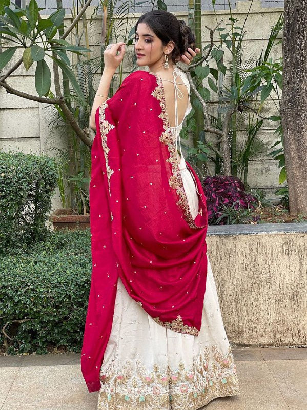 Embellished Elegance Semi Stitched Lehenga Choli