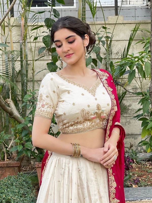 Embellished Elegance Semi Stitched Lehenga Choli