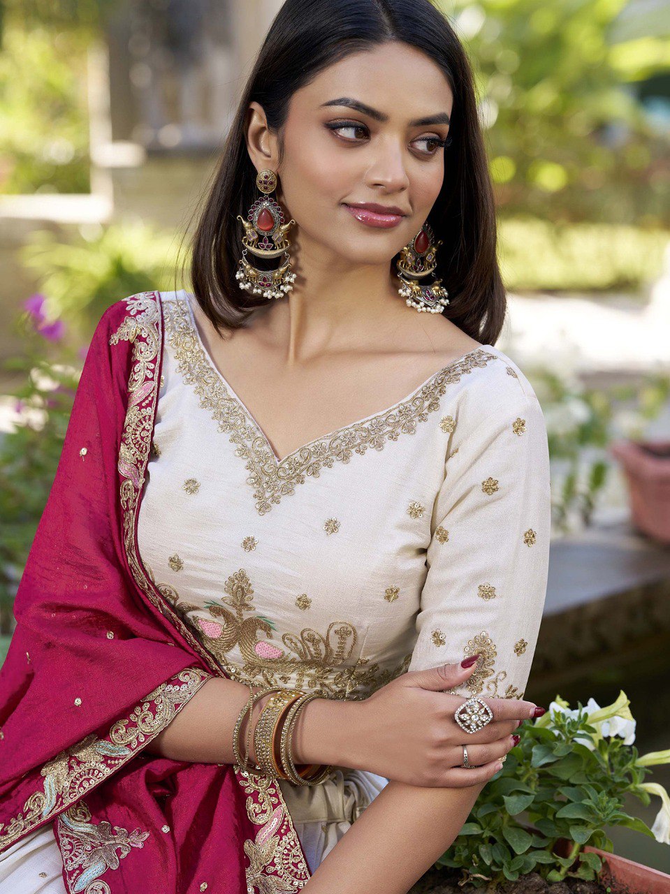 Embellished Elegance Semi Stitched Lehenga Choli
