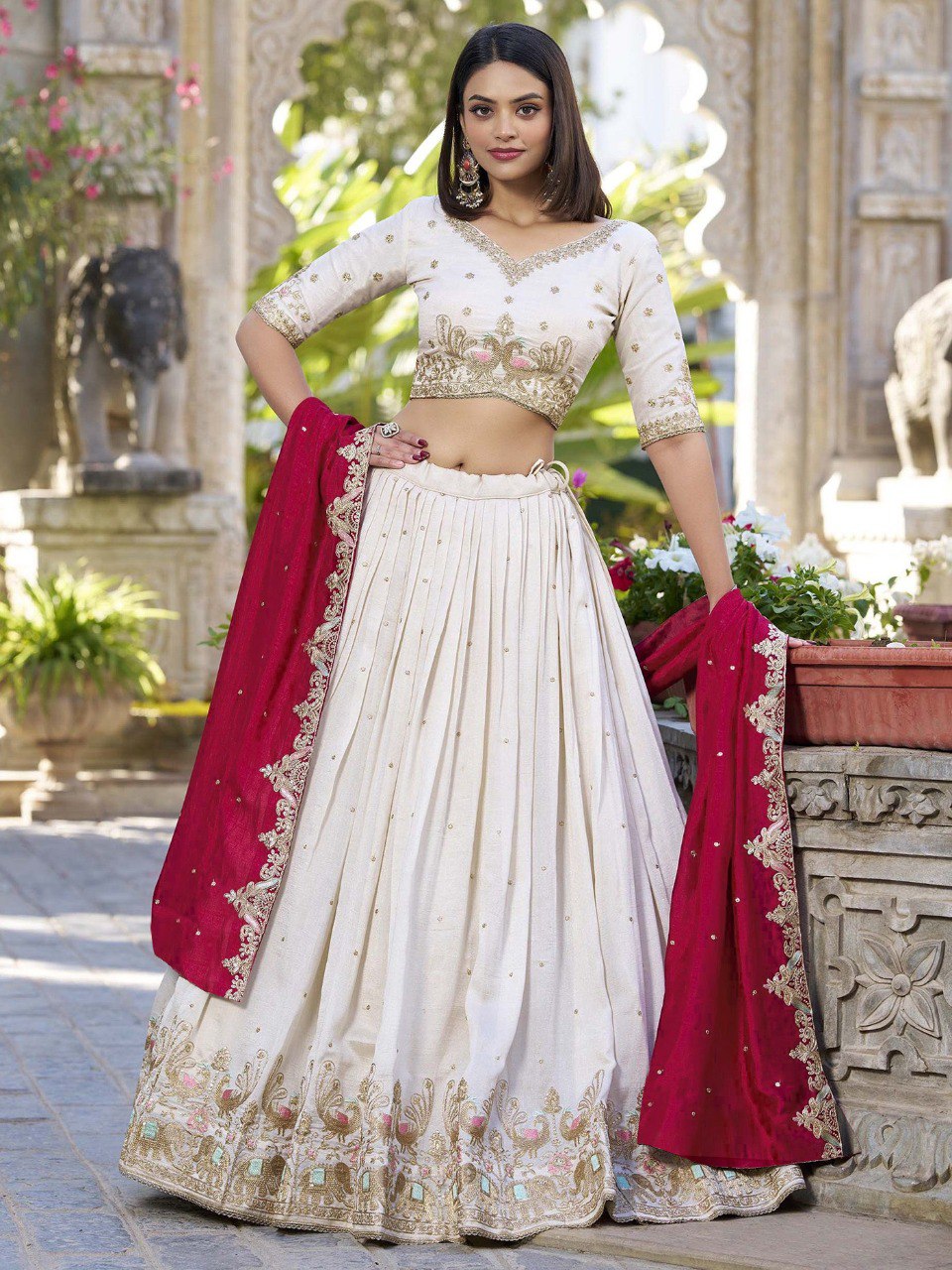Embellished Elegance Semi Stitched Lehenga Choli