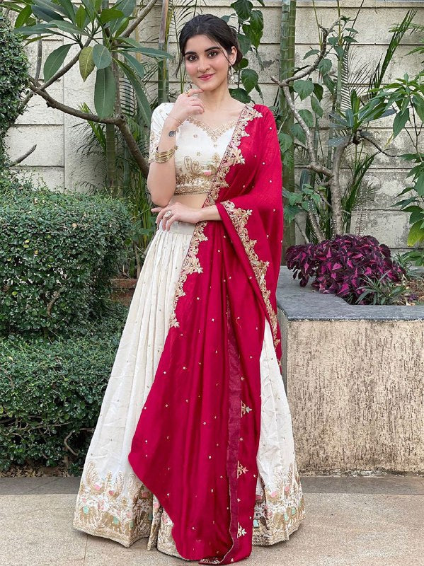 Embellished Elegance Semi Stitched Lehenga Choli