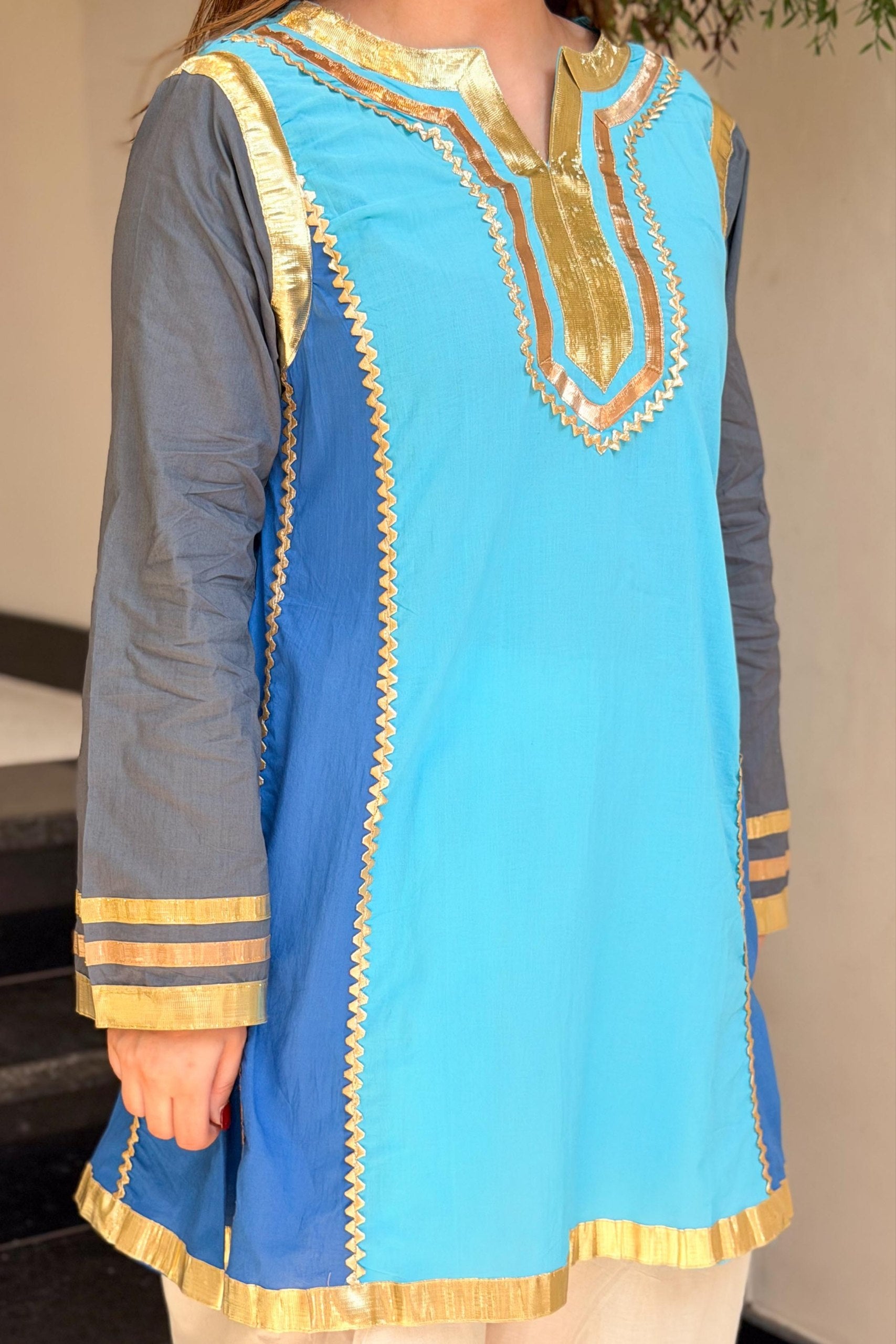 Most VIRAL Blue Cotton KURTA PLAZO SETS