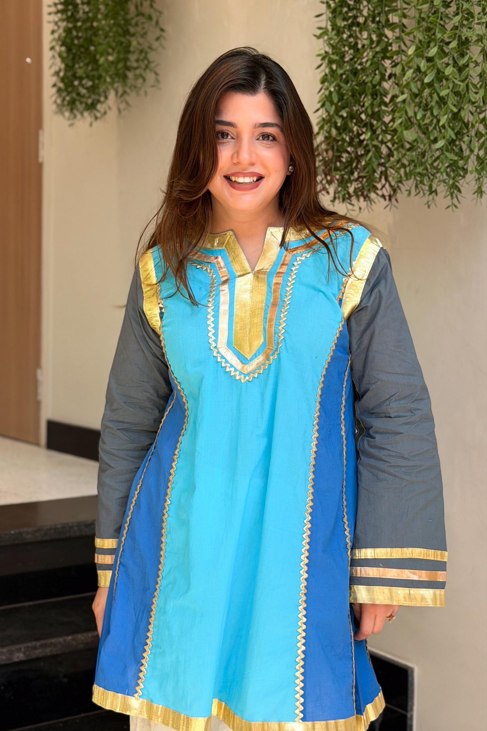 Most VIRAL Blue Cotton KURTA PLAZO SETS