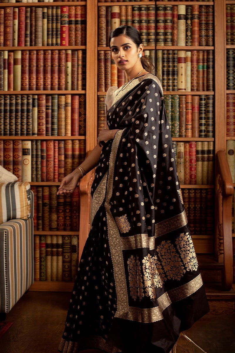 Ehentic Pure Banarasi Soft Silk Saree