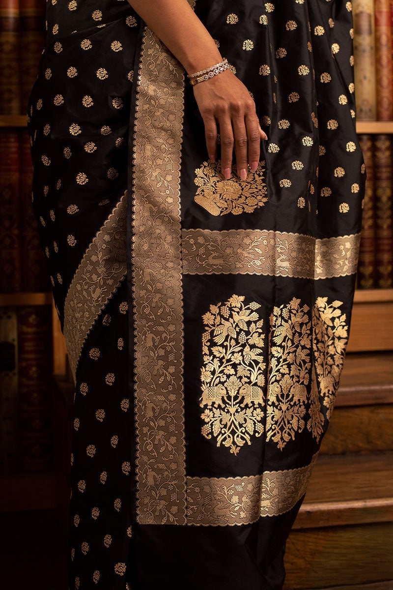 Ehentic Pure Banarasi Soft Silk Saree