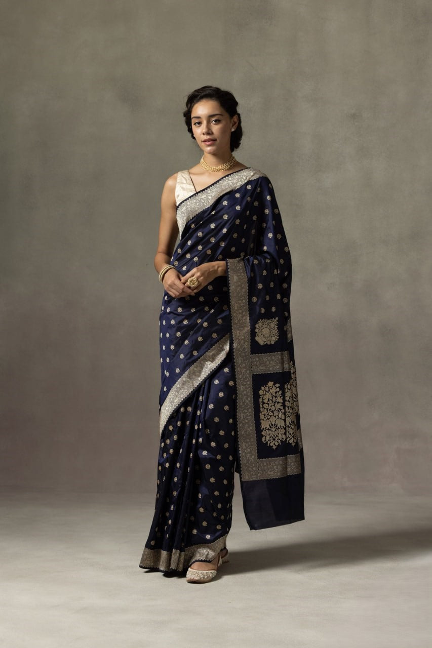 Ehentic Pure Banarasi Soft Silk Saree