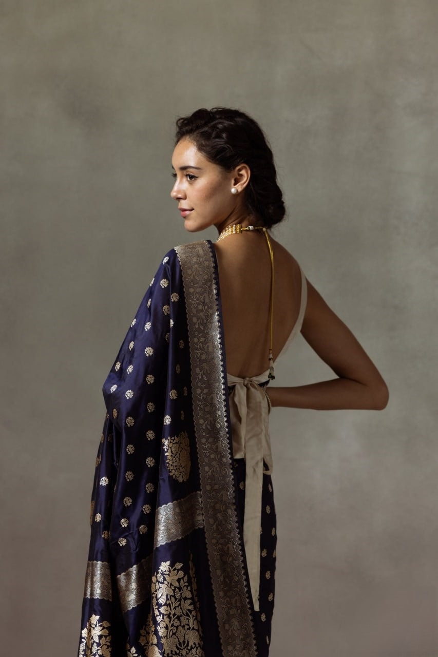 Ehentic Pure Banarasi Soft Silk Saree