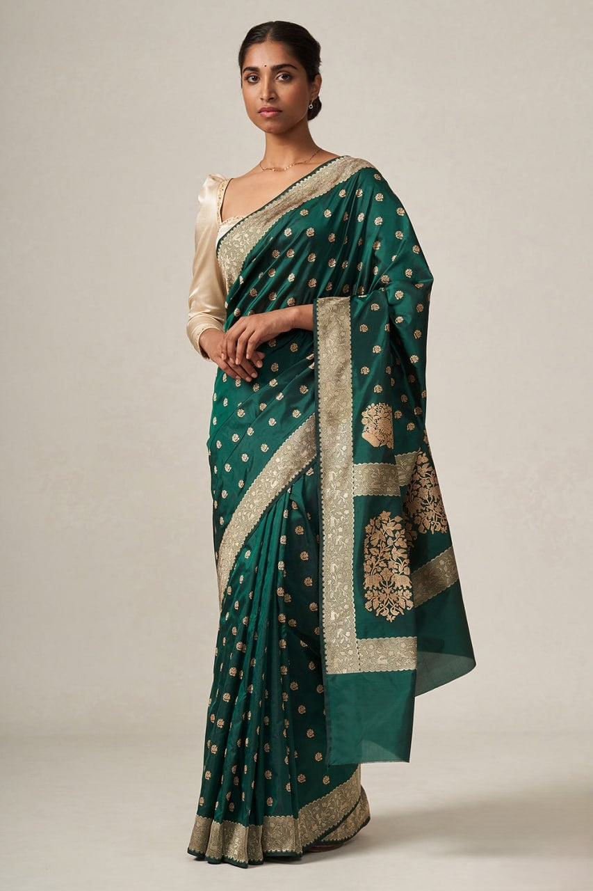 Ehentic Pure Banarasi Soft Silk Saree