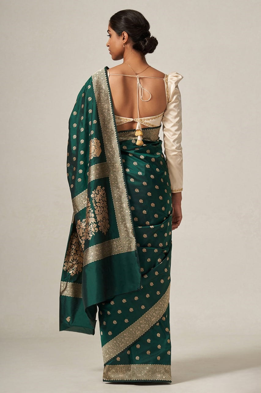 Ehentic Pure Banarasi Soft Silk Saree