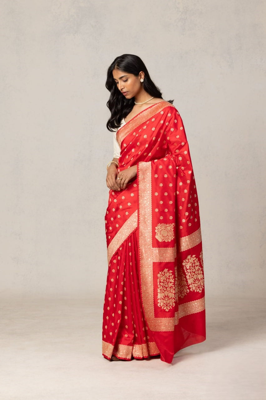 Ehentic Pure Banarasi Soft Silk Saree