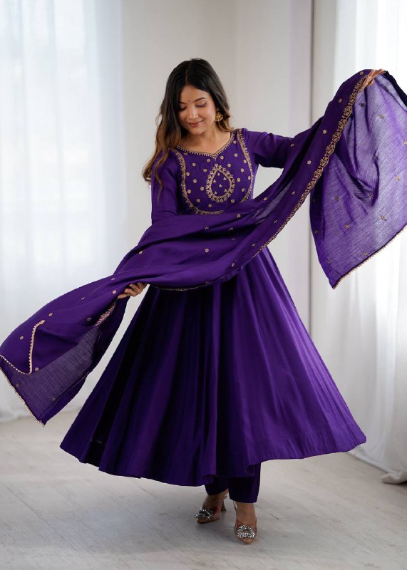 FANCY HANDWORK BEADS ROMAN ANARKALI