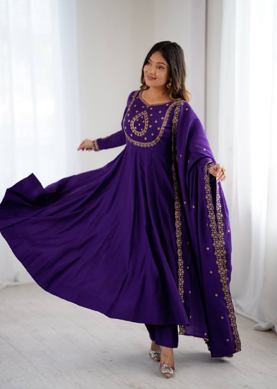 FANCY HANDWORK BEADS ROMAN ANARKALI