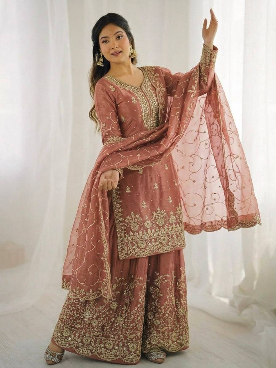 “Elegant Embroidered Sharara Suit Collection 2026 | Latest Party Wear Ethnic Set”