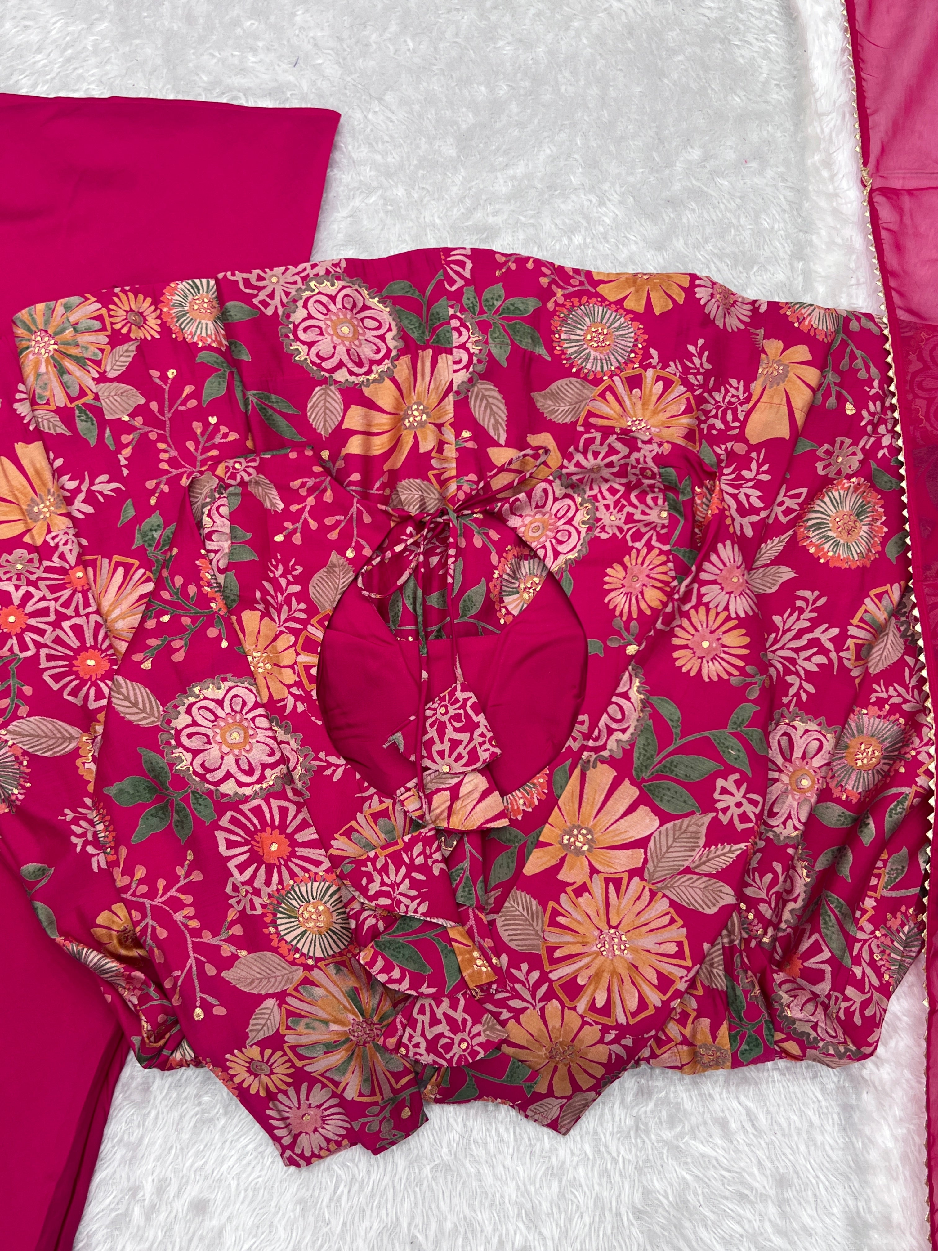 Beautiful Floral Design And Super Kurta Set