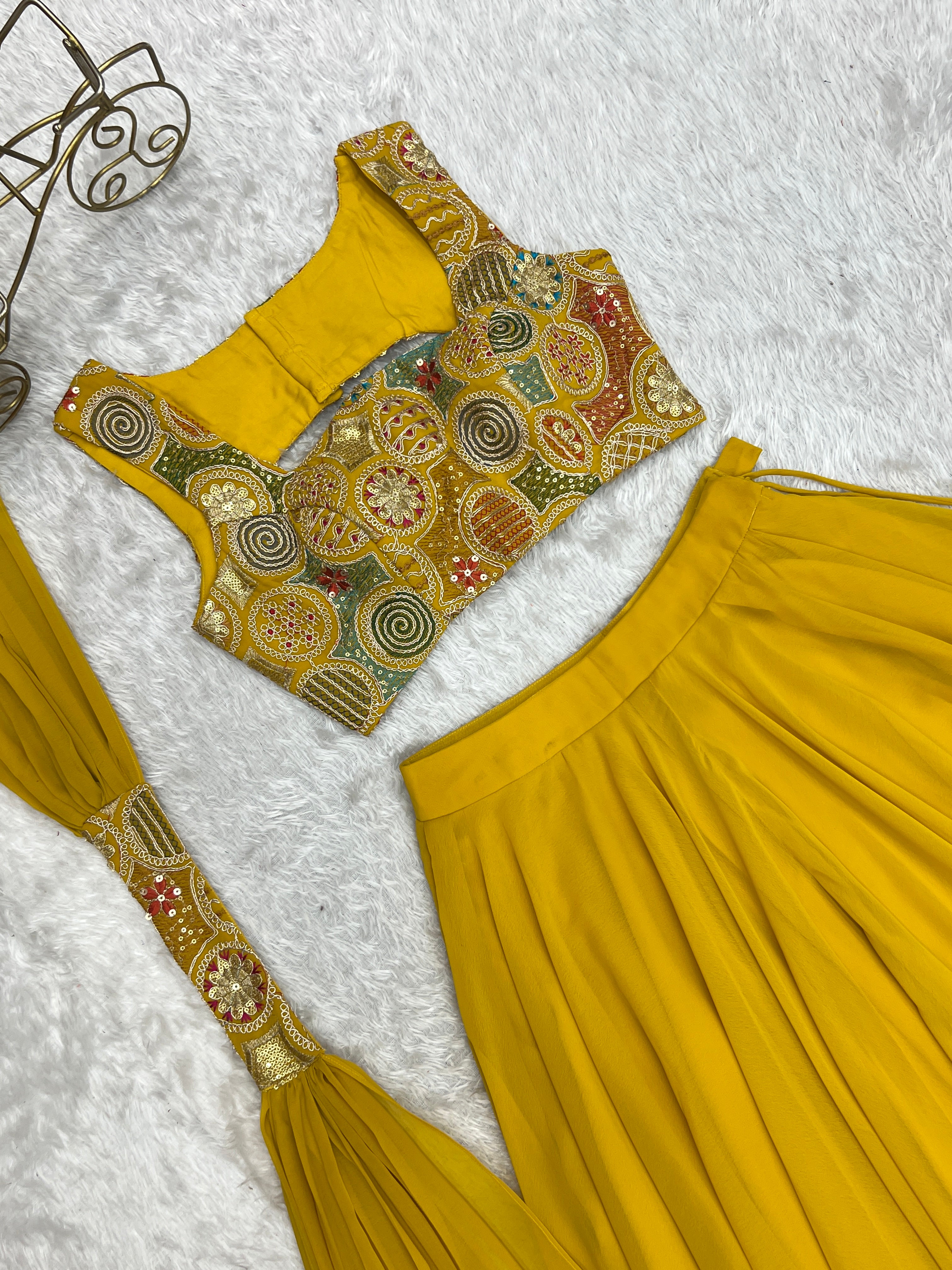 Yellow Beautiful Deisgn And Super Lehenga Choli