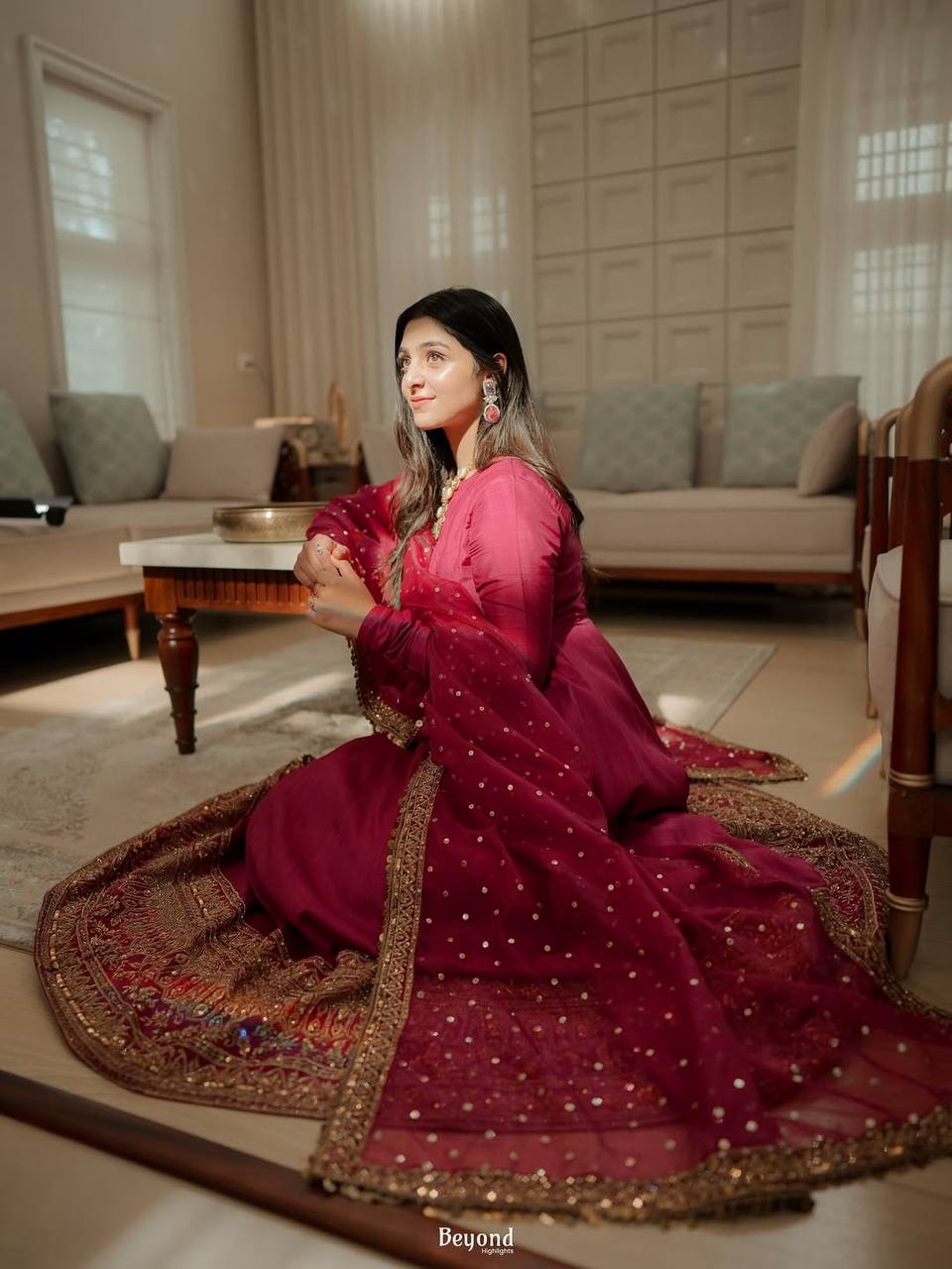 Royal Rani Pink Silk Anarkali Suit with Gold Border
