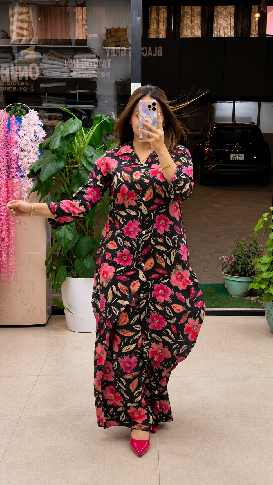 Roselle Noir Floral Co-Ord Set