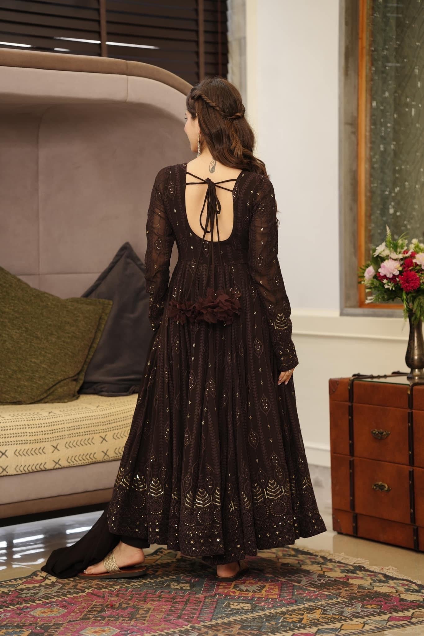 ANARKALI EMBROIDERED GEORGETTE SUIT SET