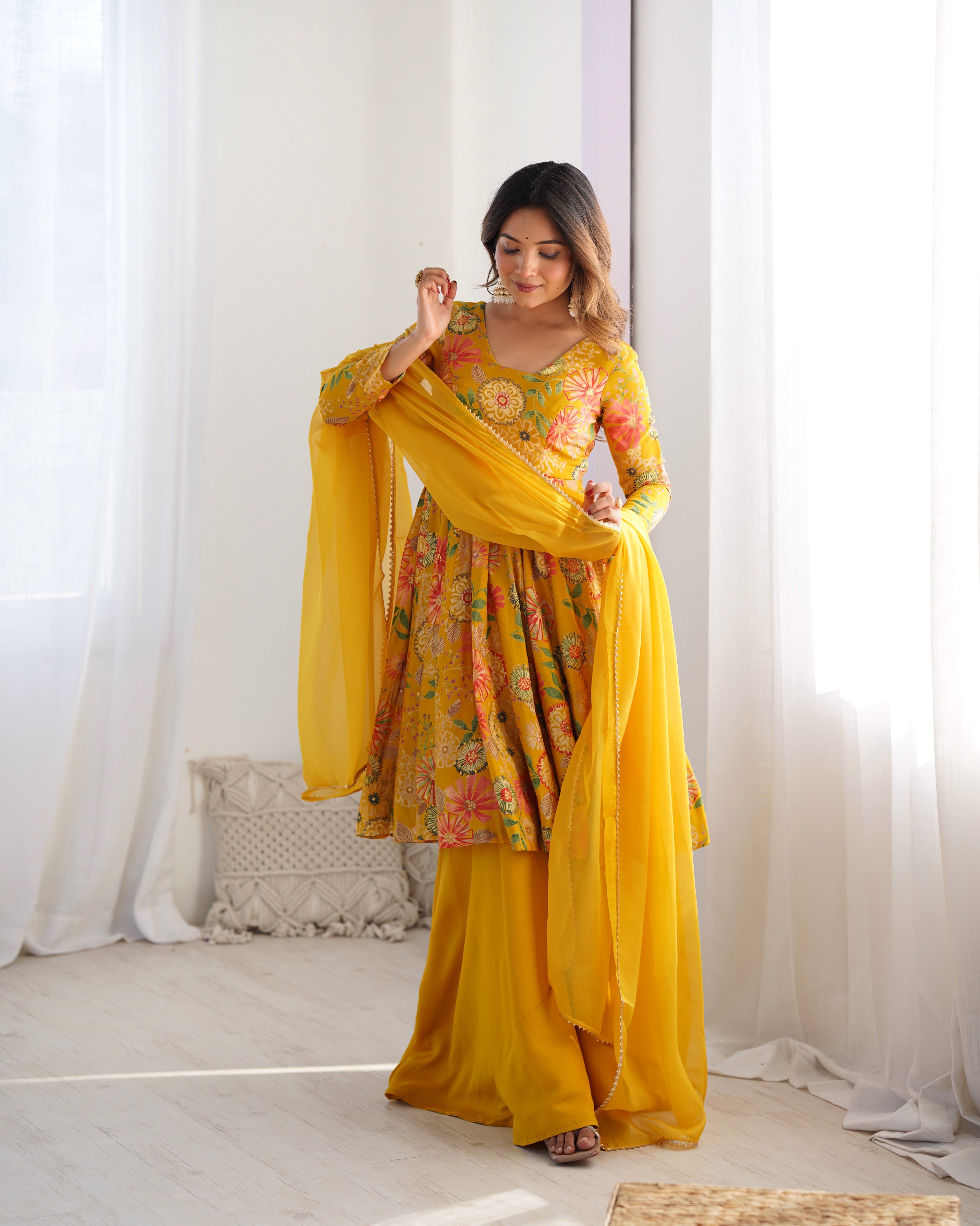 Beautiful Floral Design And Super Kurta Set