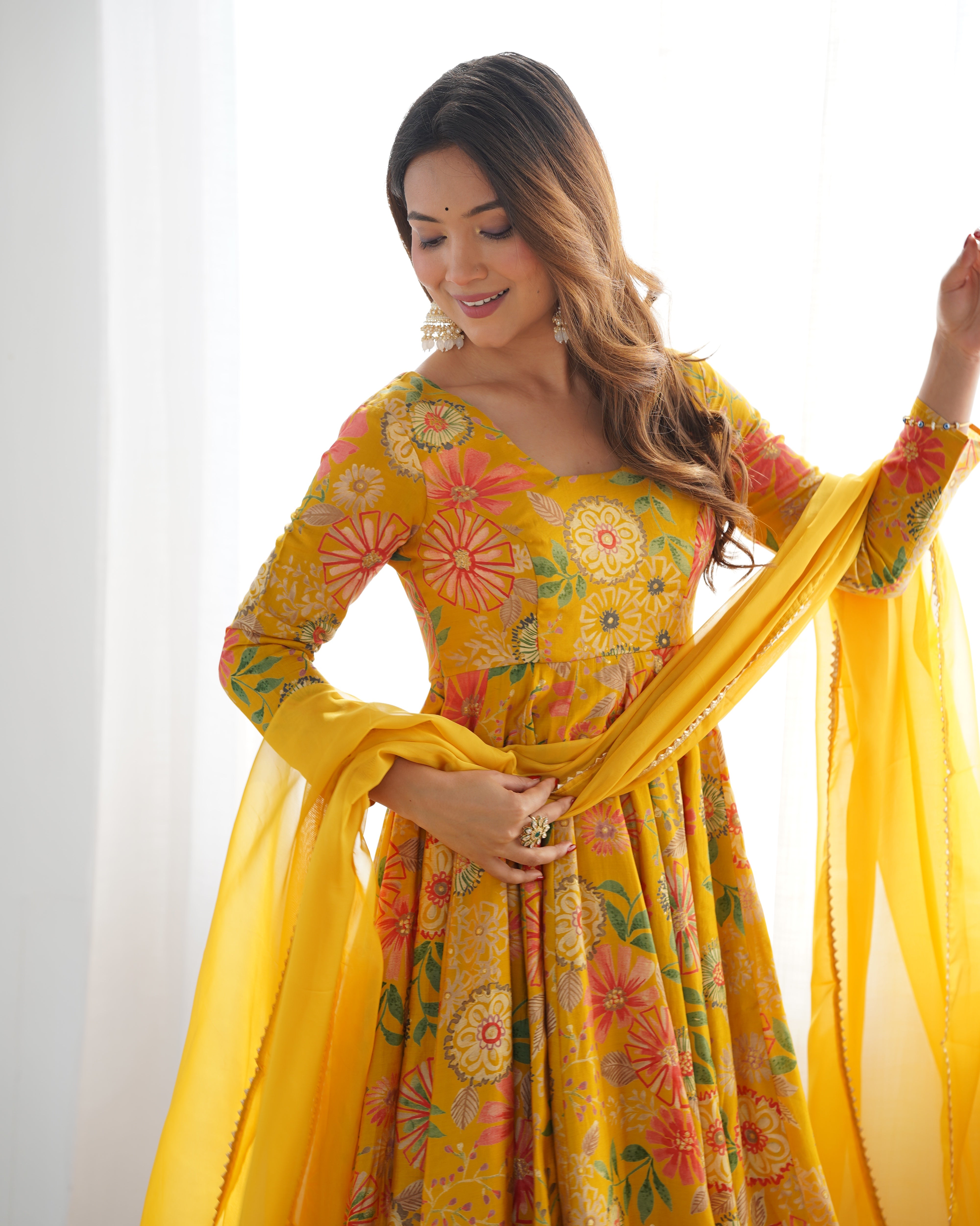 Beautiful Floral Design And Super Kurta Set