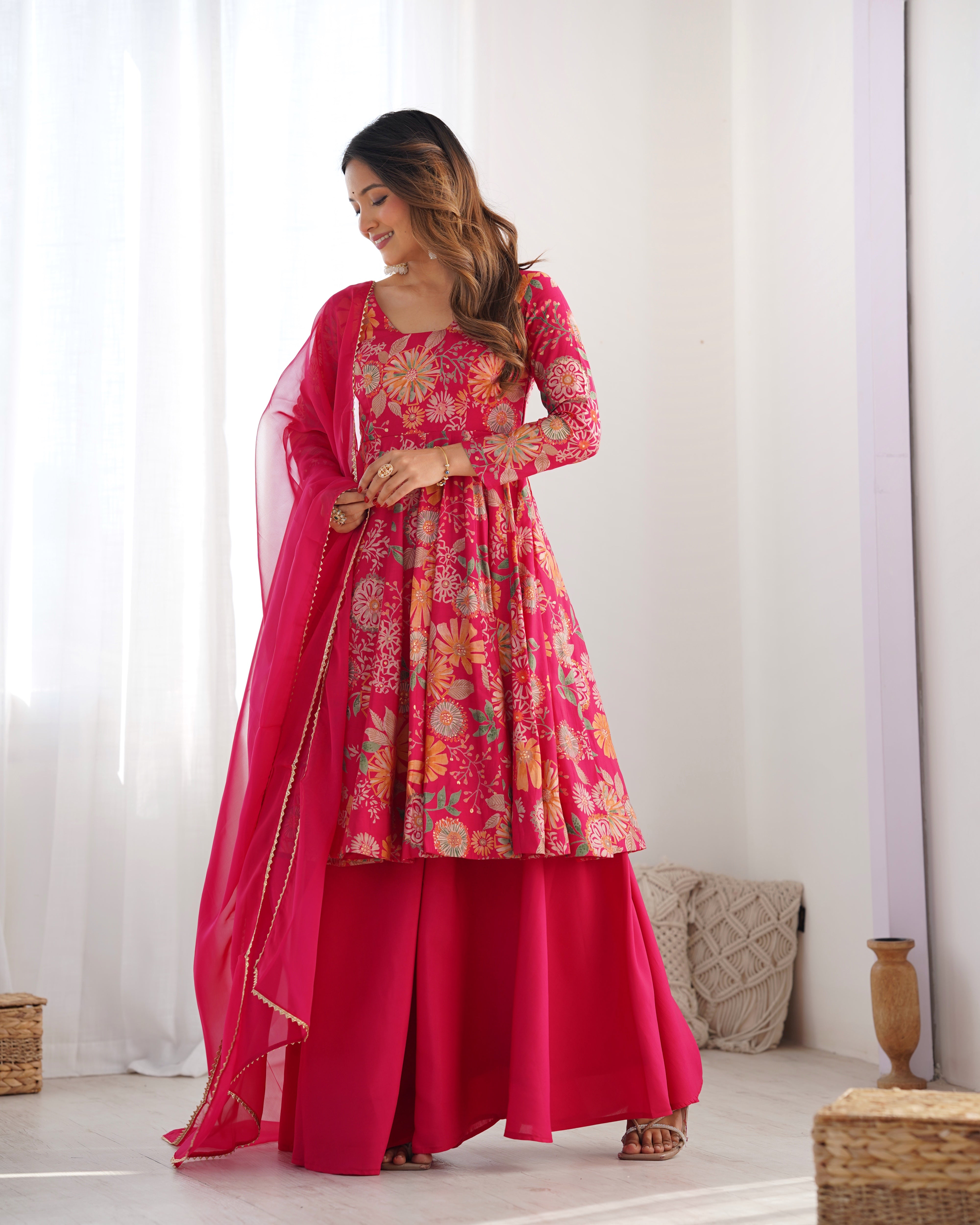 Beautiful Floral Design And Super Kurta Set