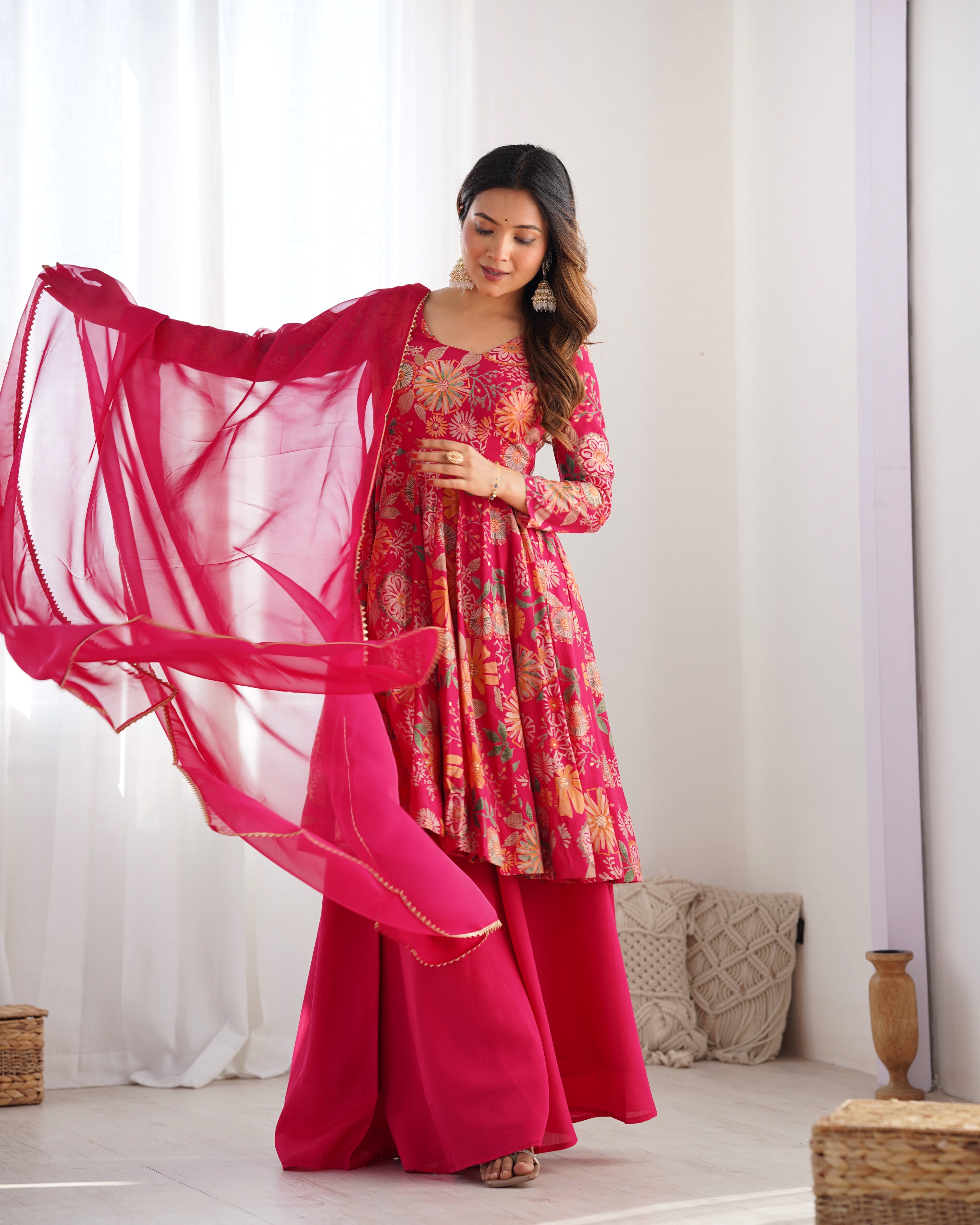 Beautiful Floral Design And Super Kurta Set