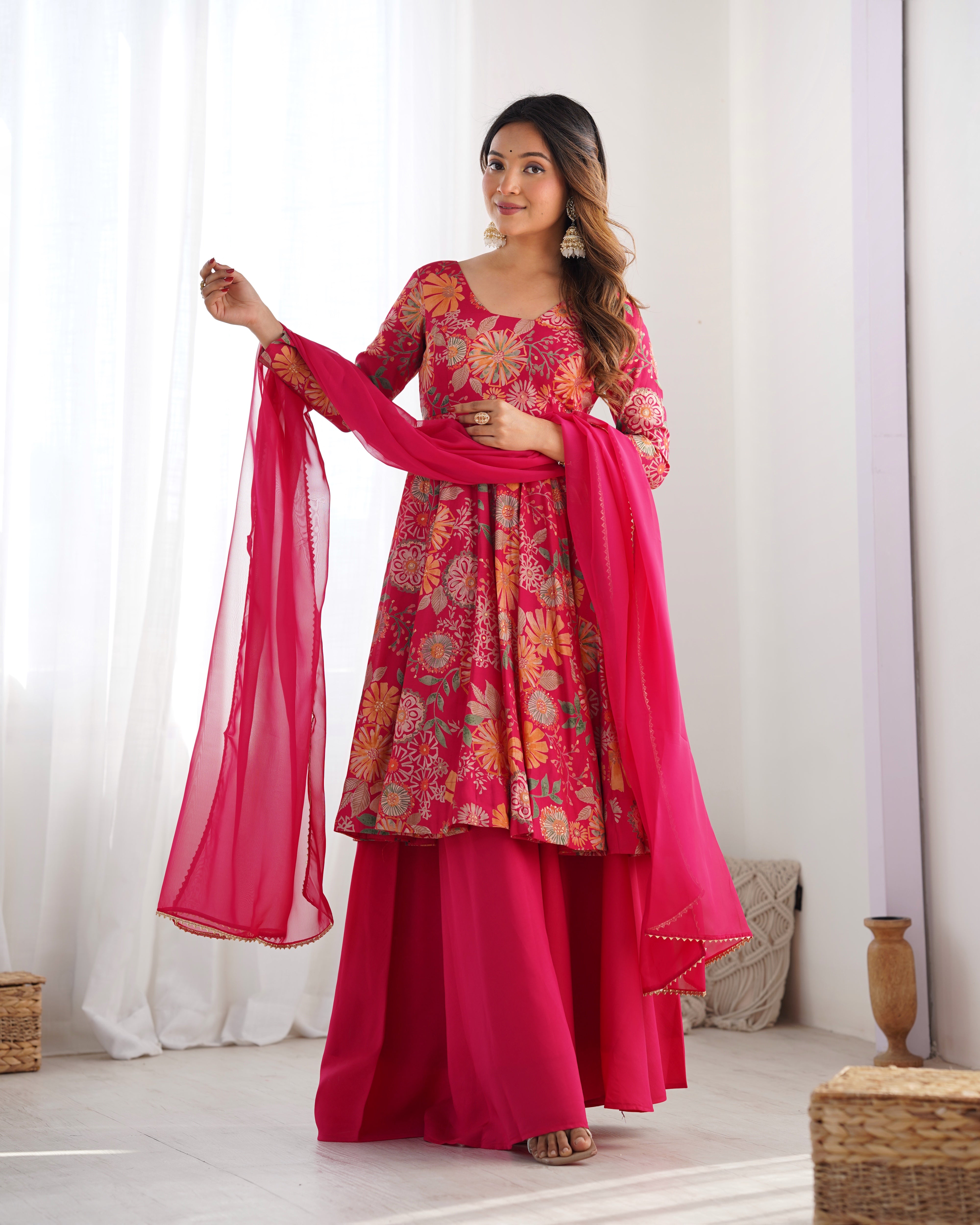 Beautiful Floral Design And Super Kurta Set