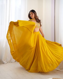 Yellow Beautiful Deisgn And Super Lehenga Choli
