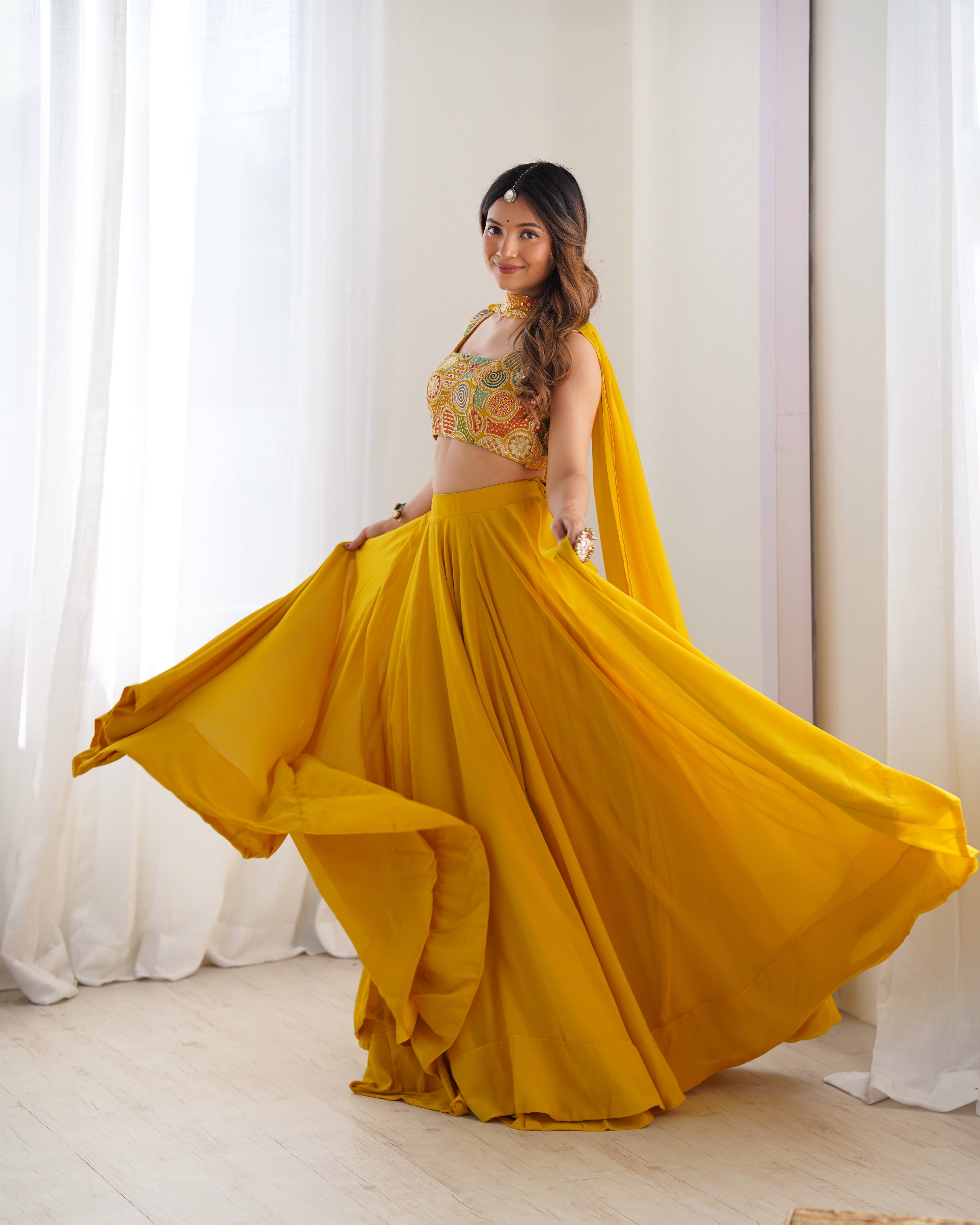 Yellow Beautiful Deisgn And Super Lehenga Choli