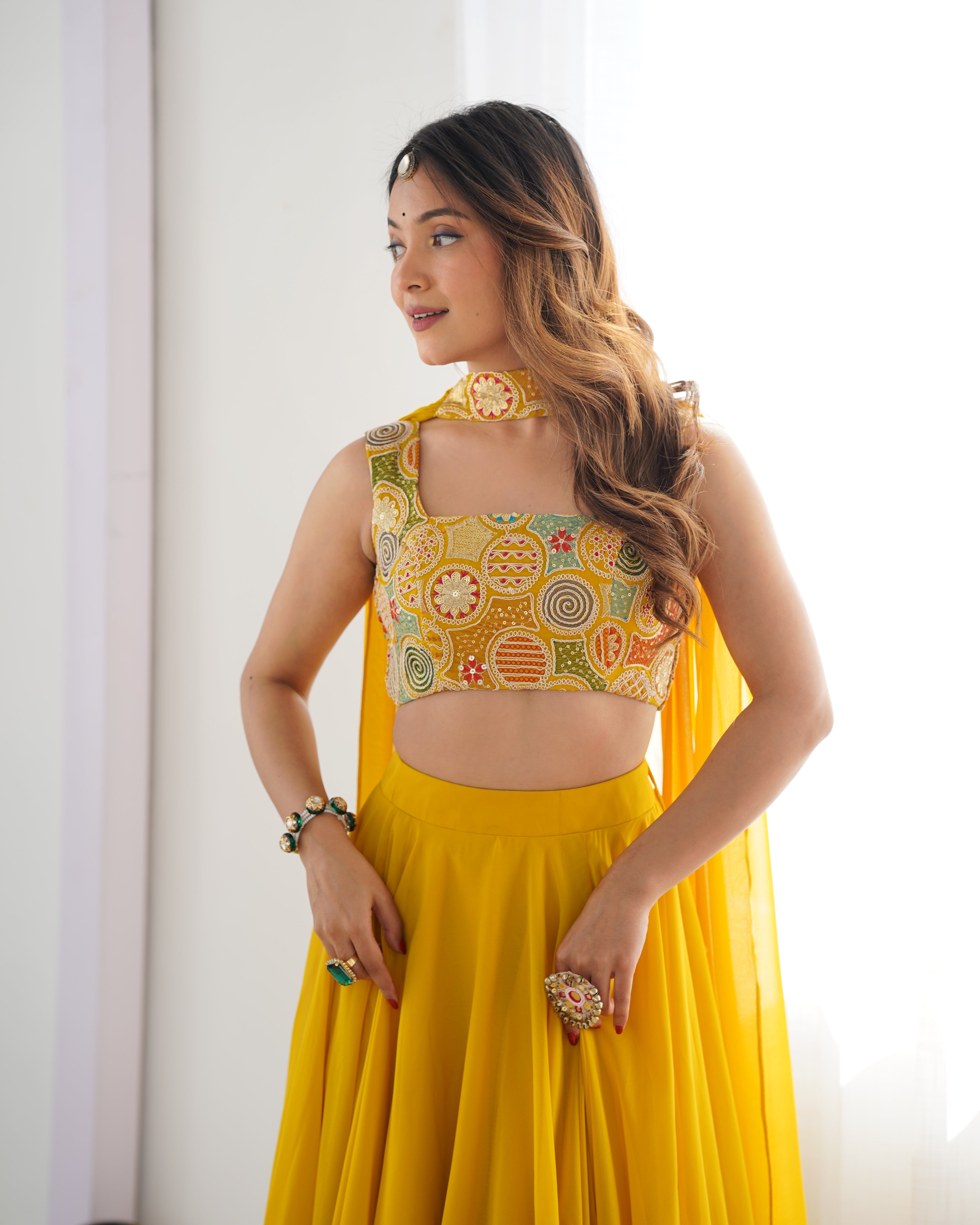 Yellow Beautiful Deisgn And Super Lehenga Choli