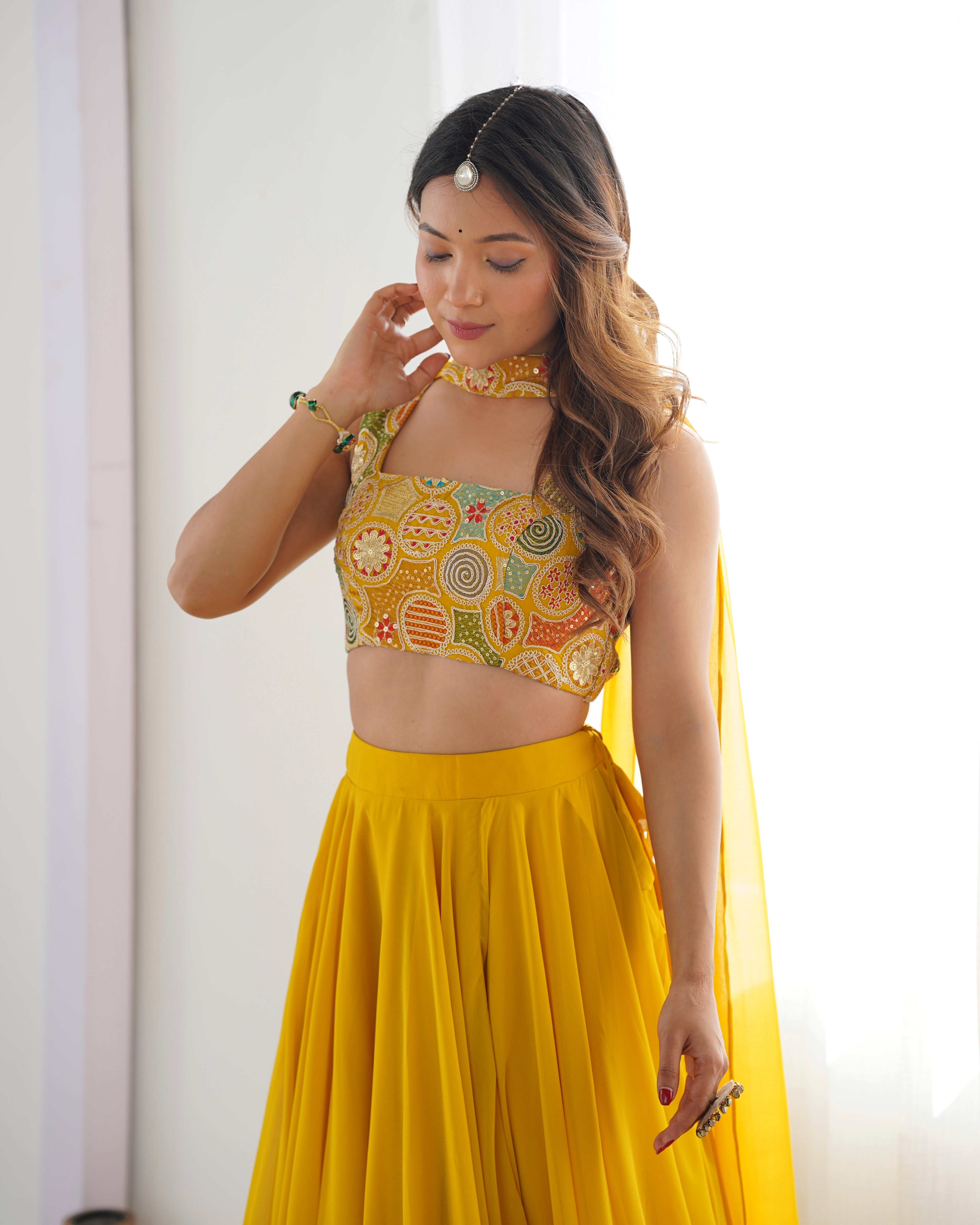 Yellow Beautiful Deisgn And Super Lehenga Choli