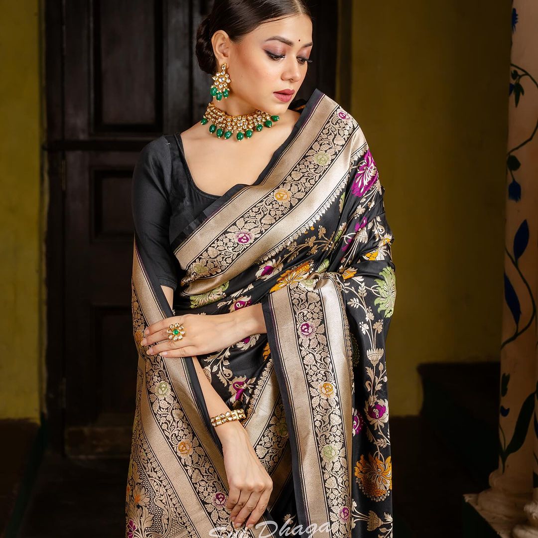 Elegance Design Banarasi Soft Silk Saree