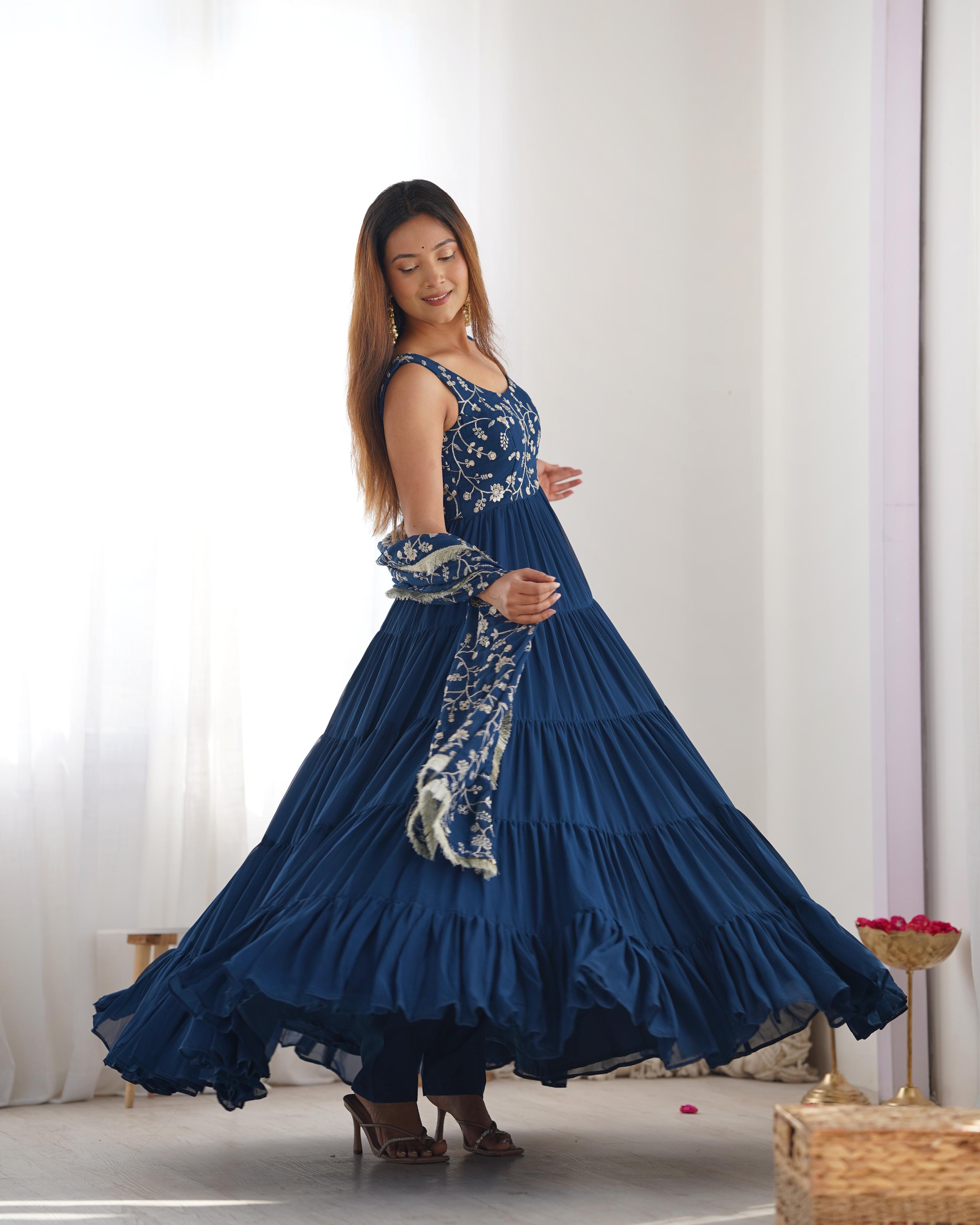 PURE SOFT FOX GEORGETTE FABRIC FULLY FLAIR ANARKALI