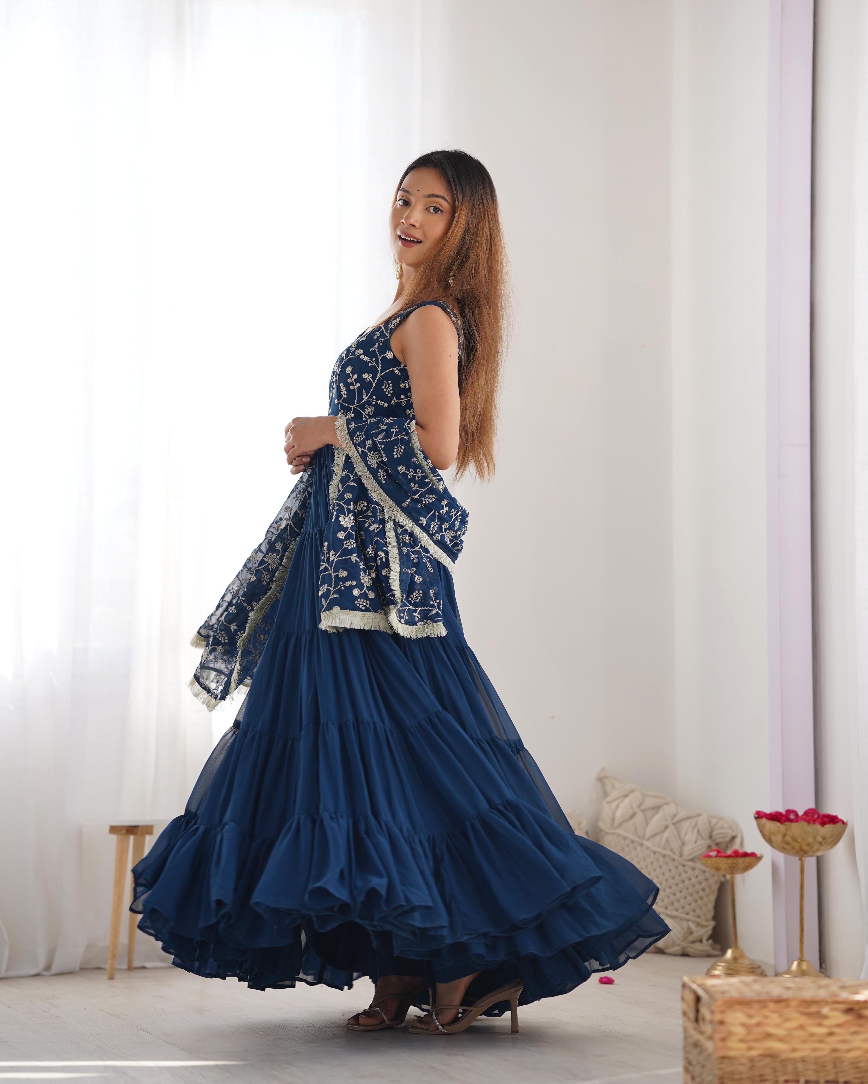 PURE SOFT FOX GEORGETTE FABRIC FULLY FLAIR ANARKALI