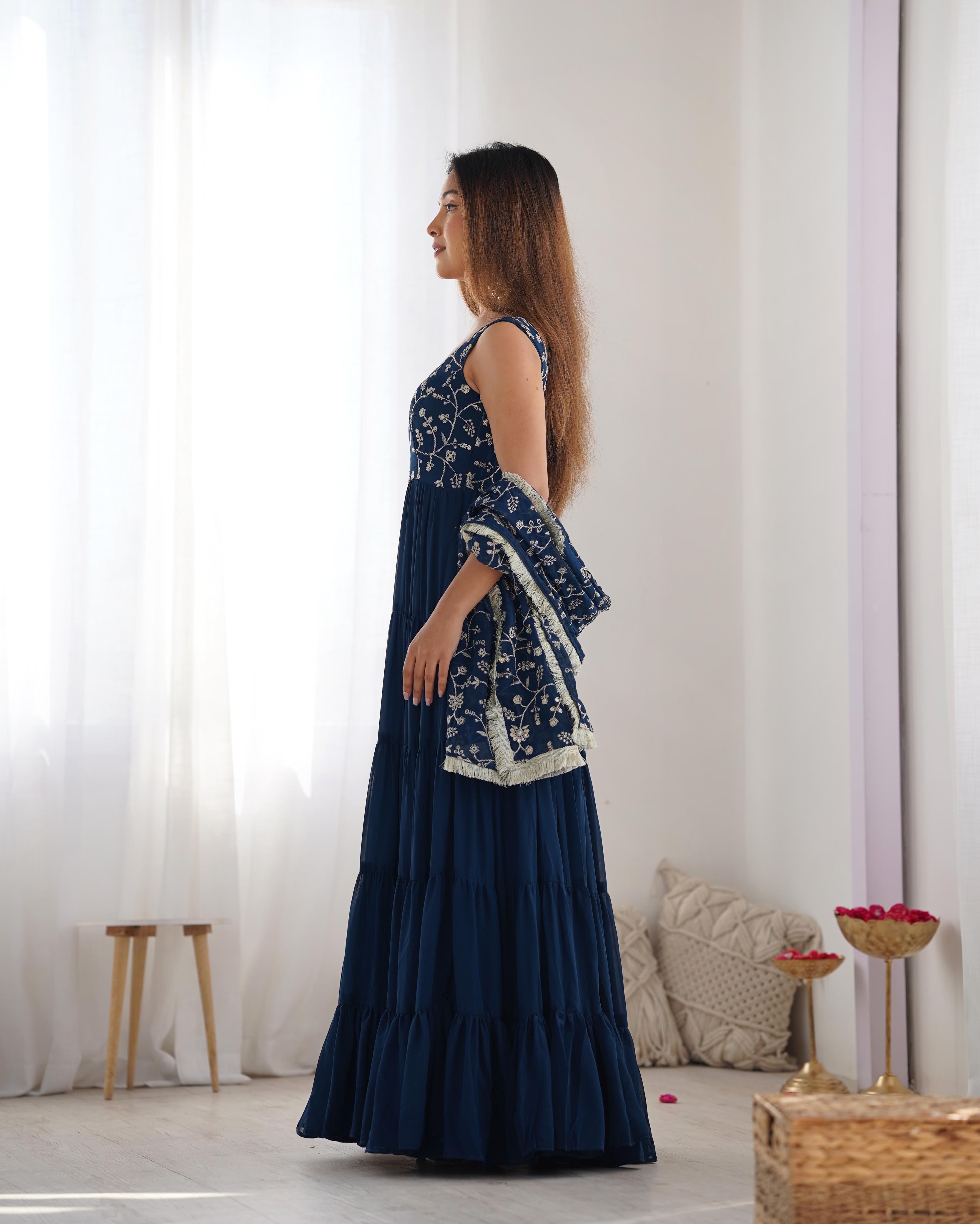 PURE SOFT FOX GEORGETTE FABRIC FULLY FLAIR ANARKALI