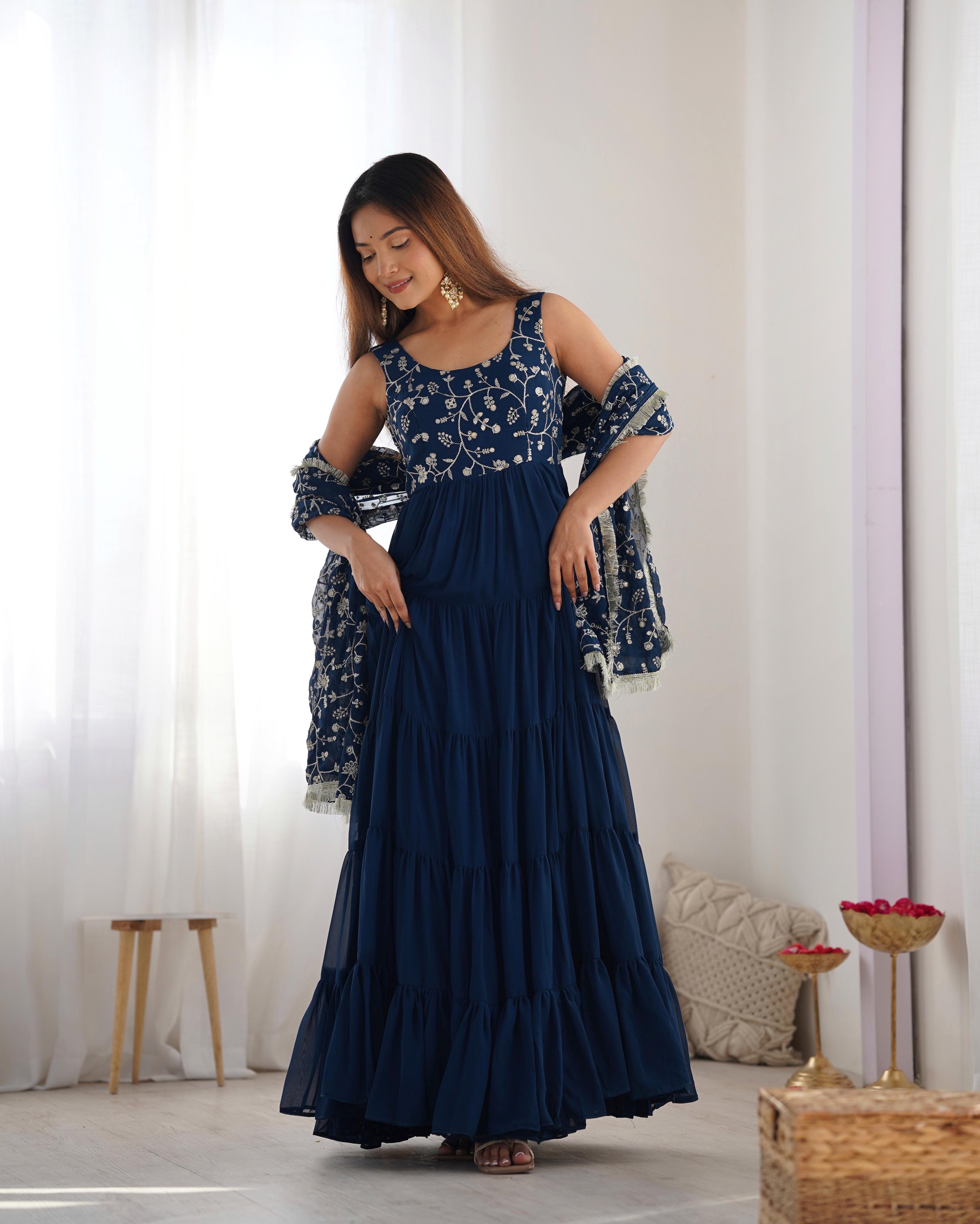 PURE SOFT FOX GEORGETTE FABRIC FULLY FLAIR ANARKALI