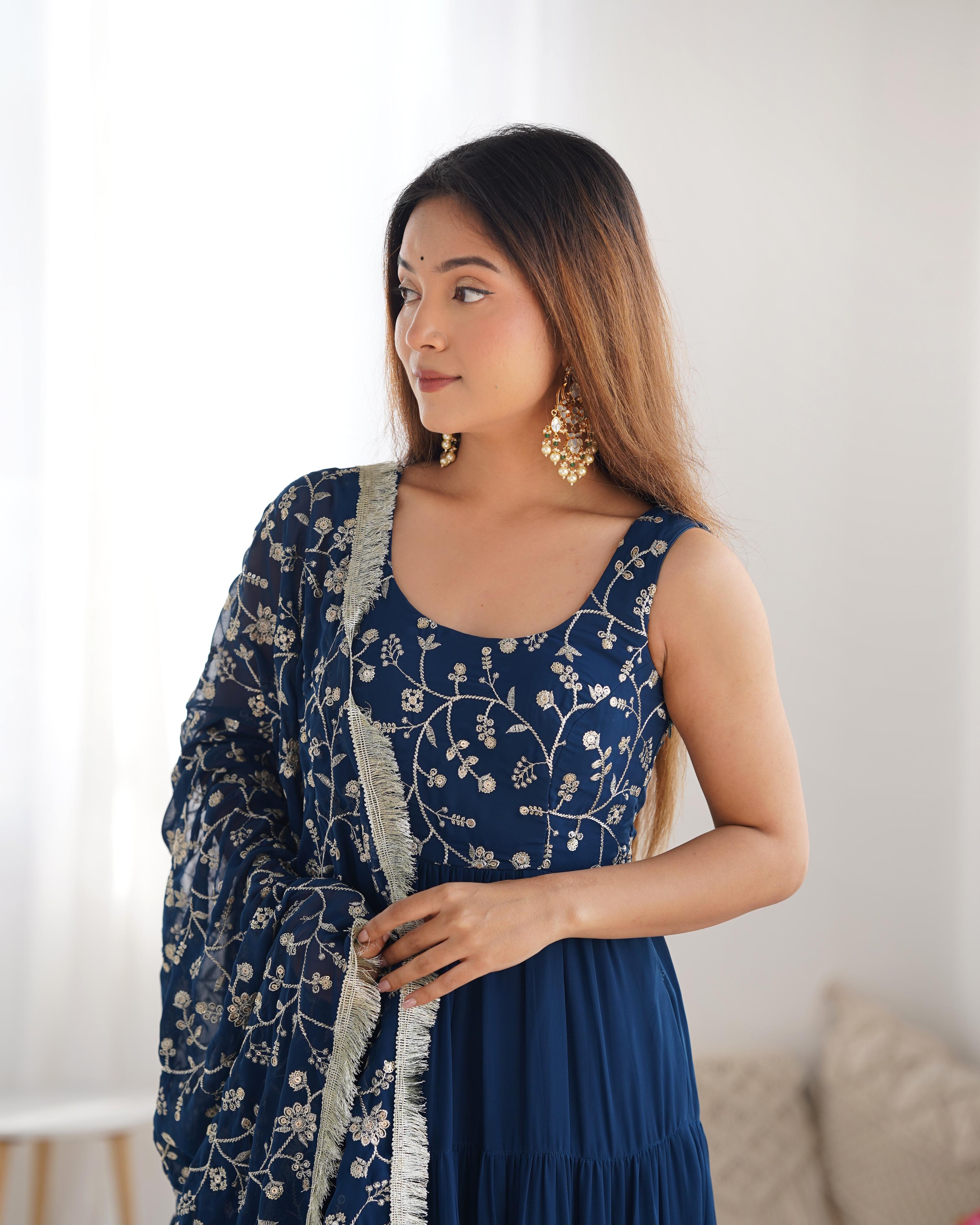 PURE SOFT FOX GEORGETTE FABRIC FULLY FLAIR ANARKALI