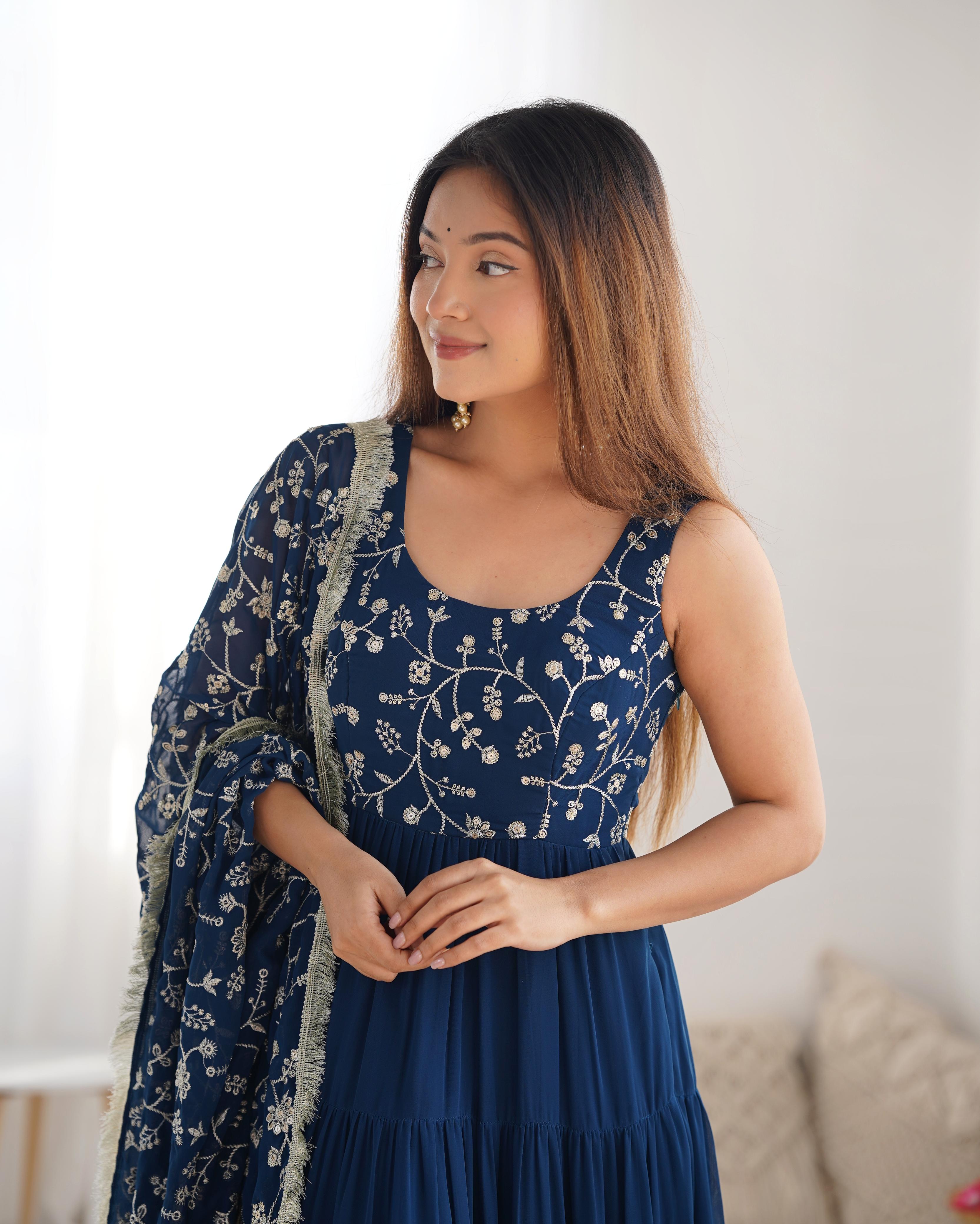 PURE SOFT FOX GEORGETTE FABRIC FULLY FLAIR ANARKALI