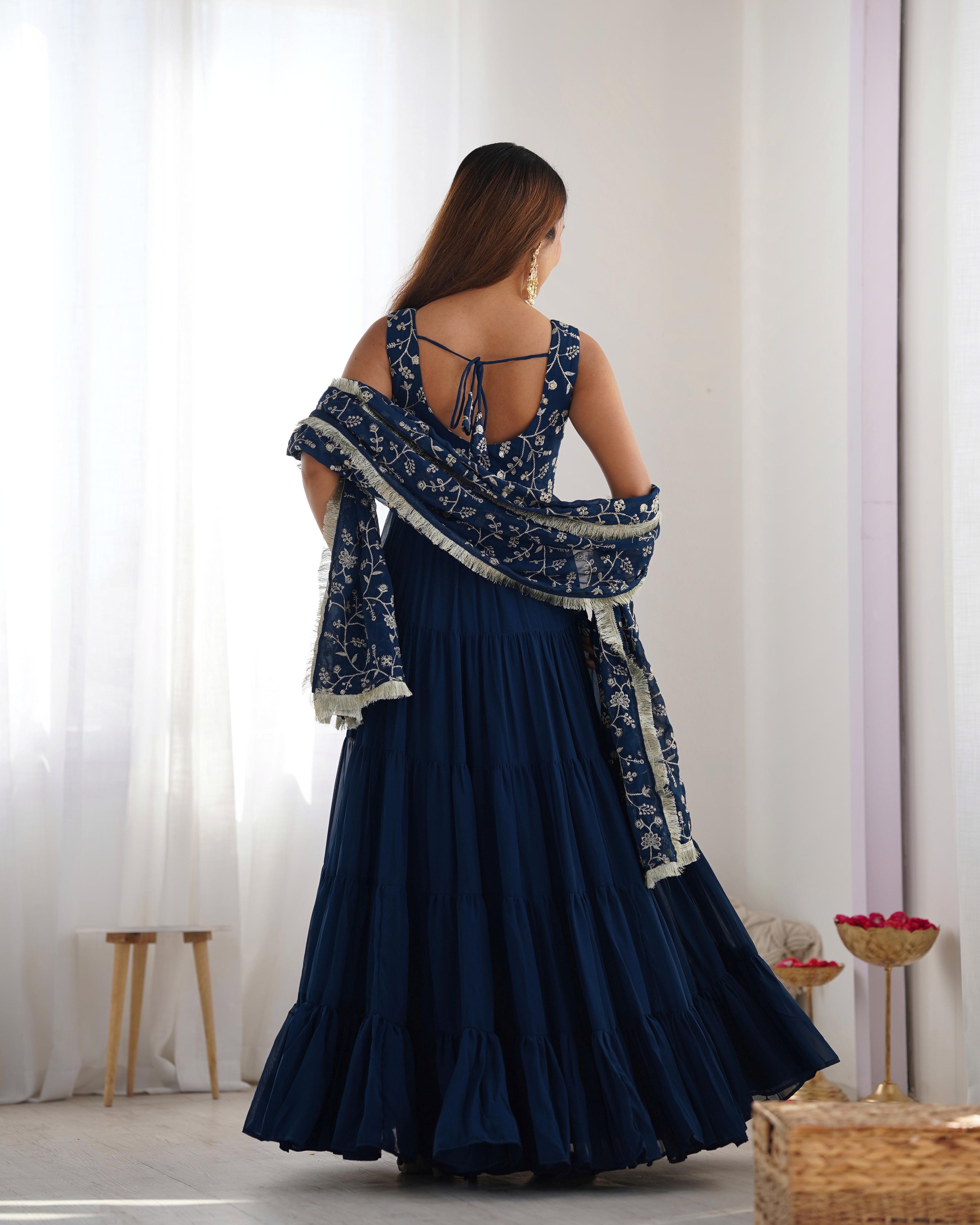 PURE SOFT FOX GEORGETTE FABRIC FULLY FLAIR ANARKALI