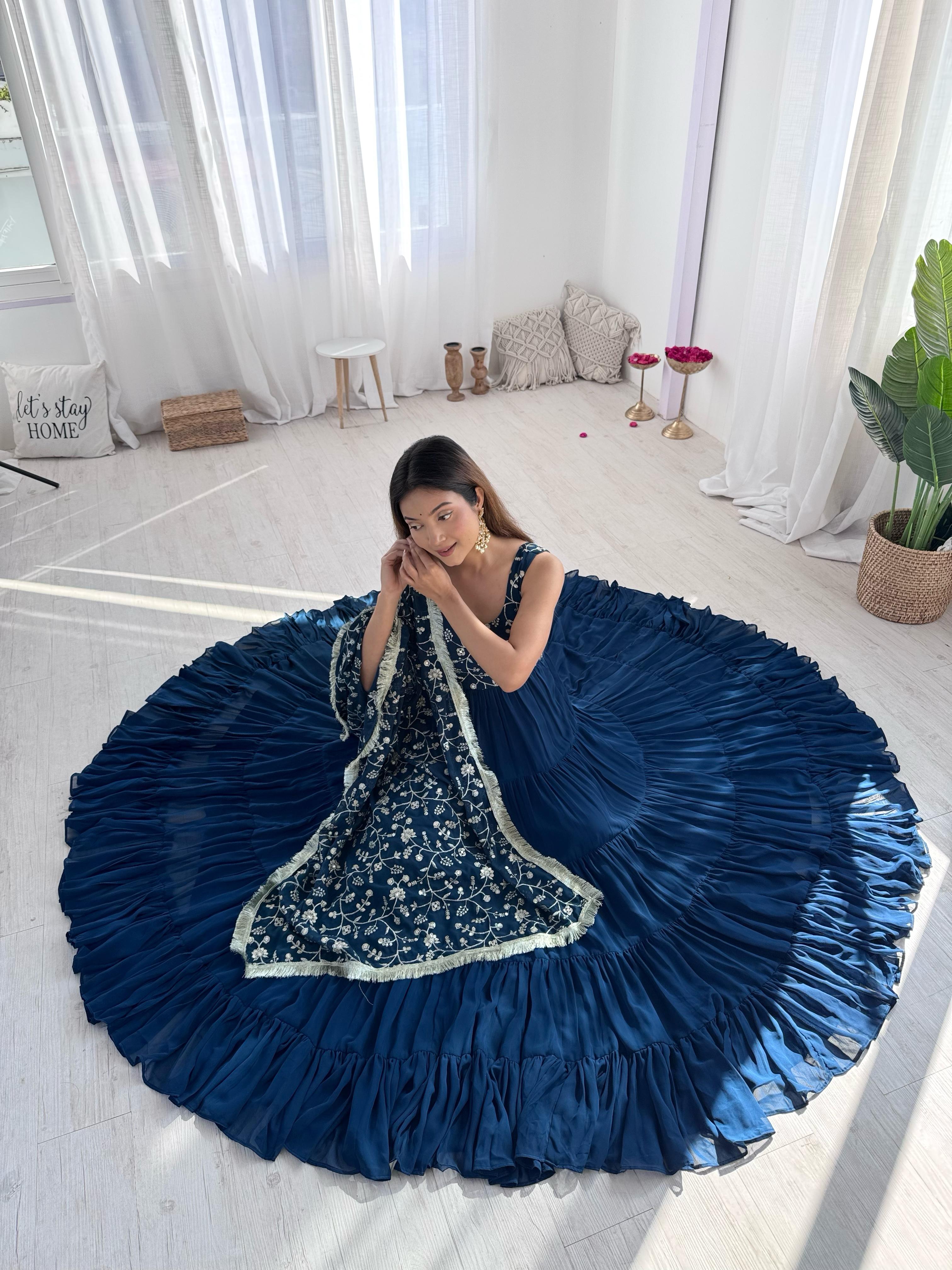 PURE SOFT FOX GEORGETTE FABRIC FULLY FLAIR ANARKALI