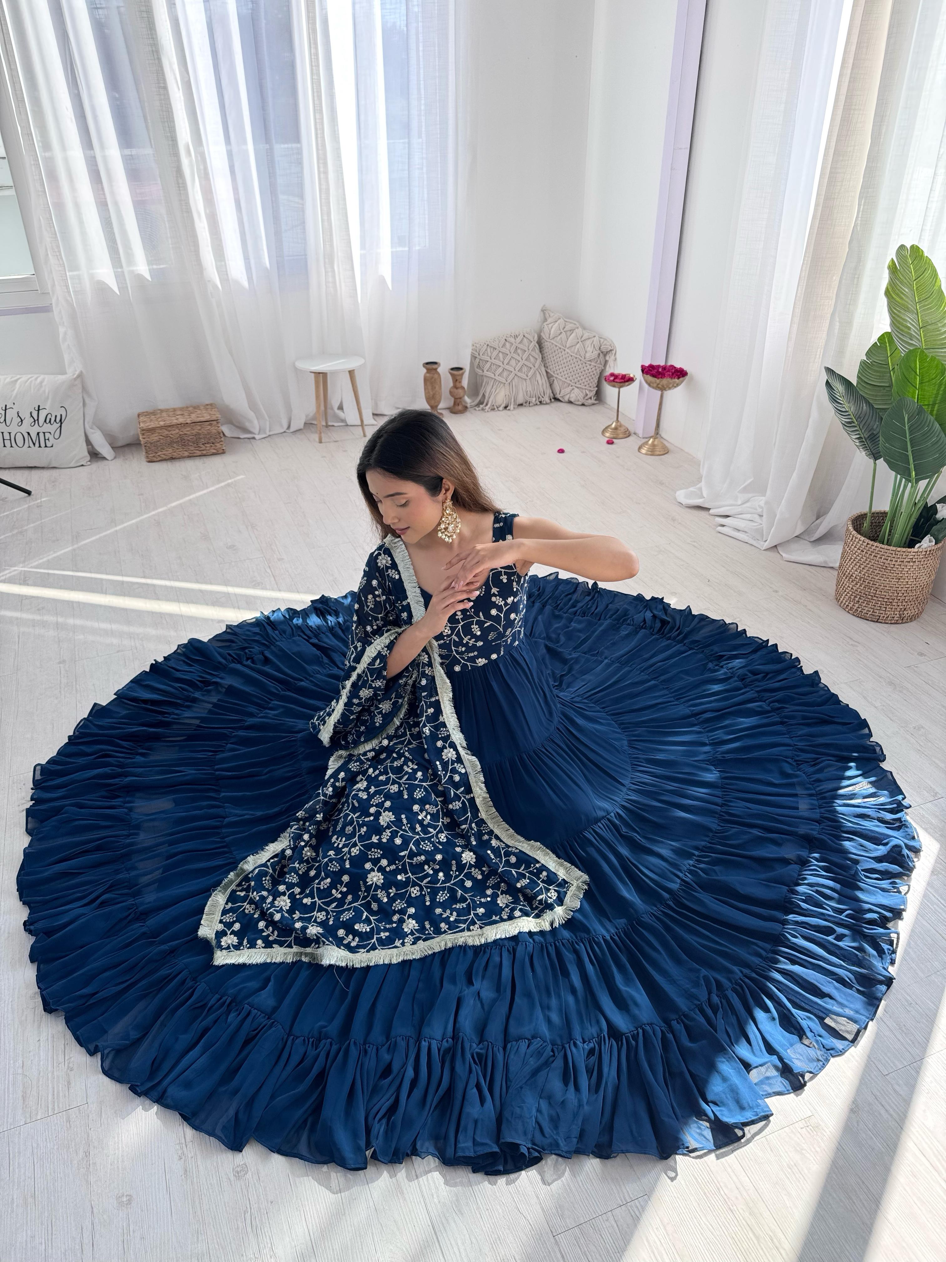 PURE SOFT FOX GEORGETTE FABRIC FULLY FLAIR ANARKALI