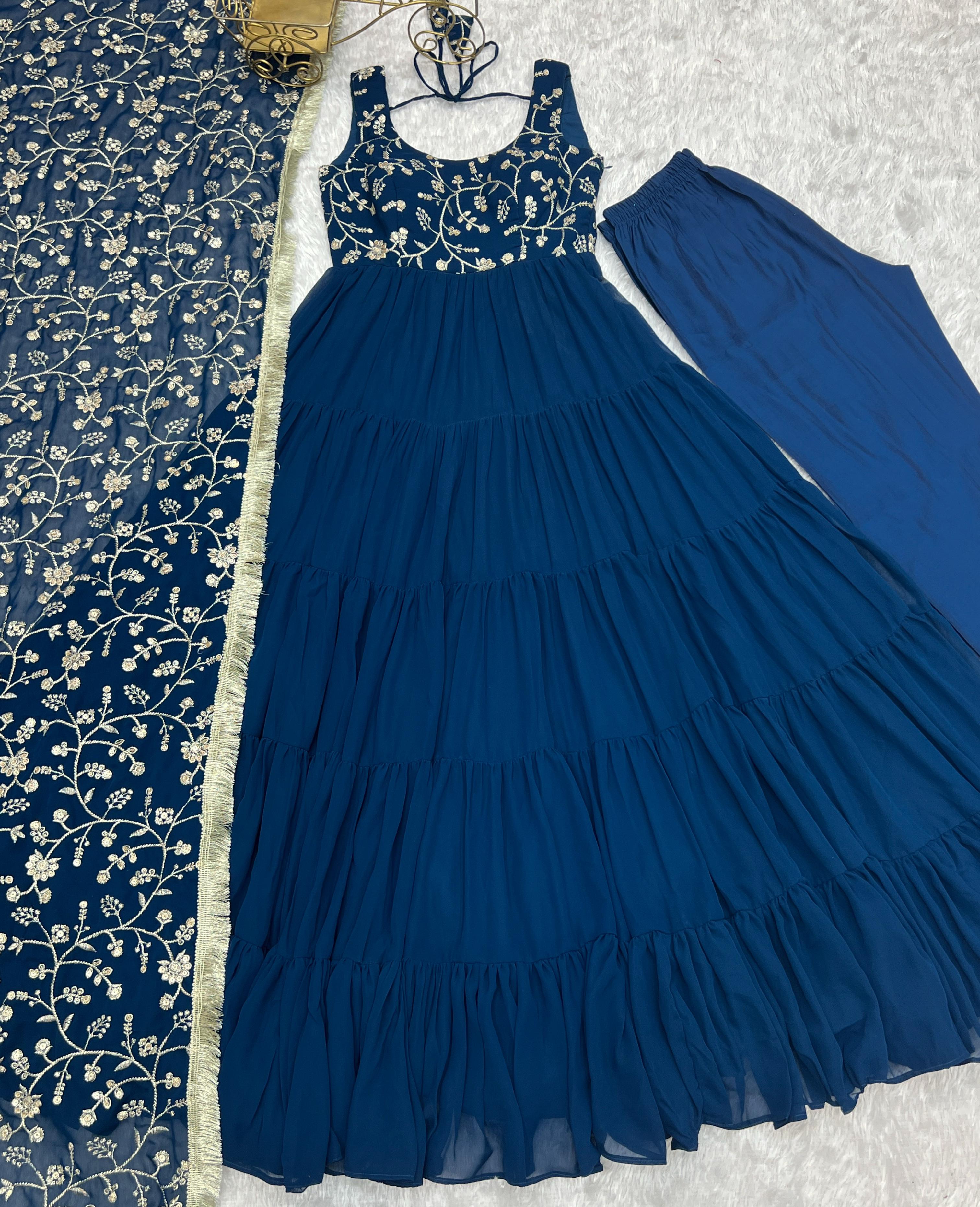 PURE SOFT FOX GEORGETTE FABRIC FULLY FLAIR ANARKALI