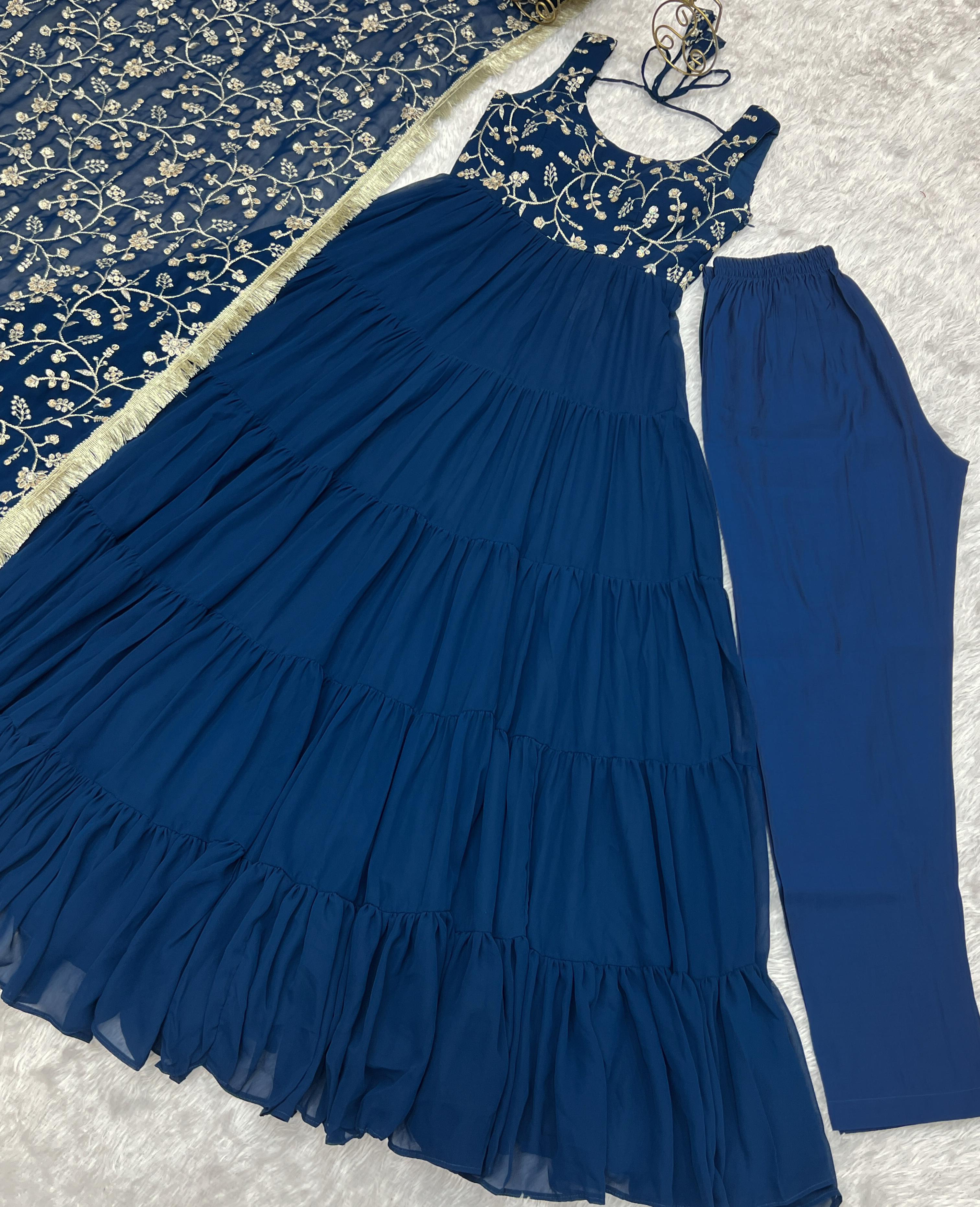 PURE SOFT FOX GEORGETTE FABRIC FULLY FLAIR ANARKALI