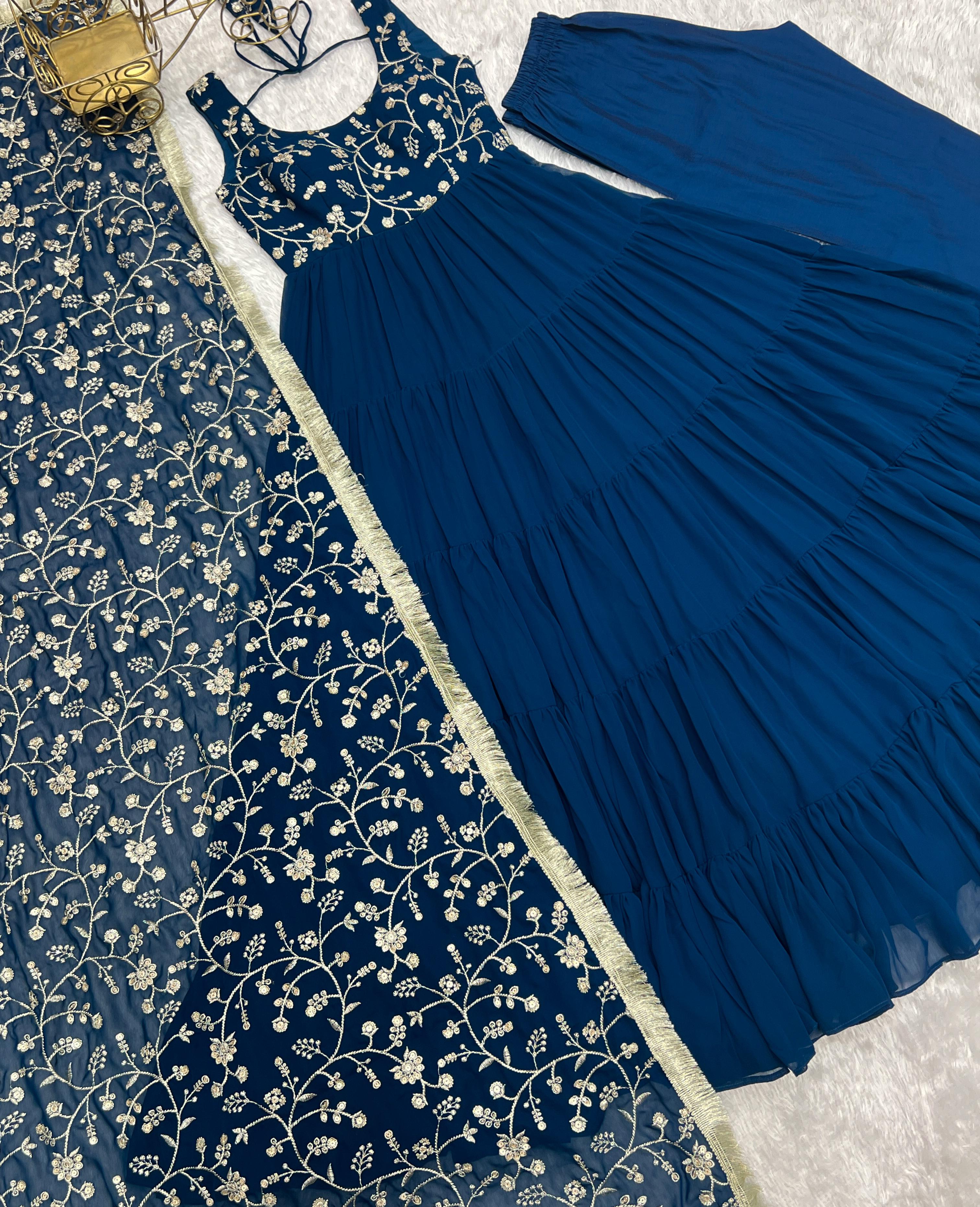 PURE SOFT FOX GEORGETTE FABRIC FULLY FLAIR ANARKALI