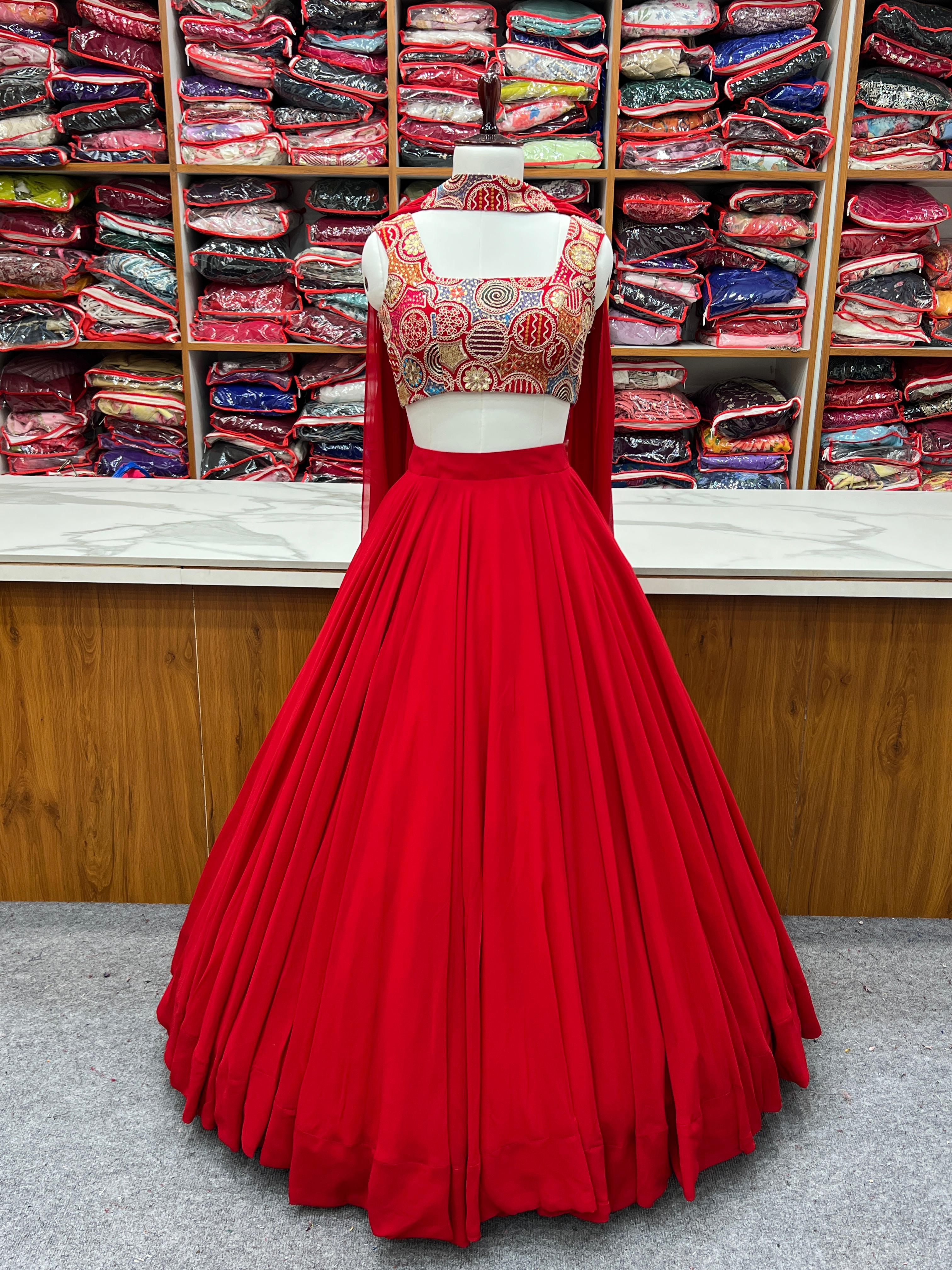Red Beautiful Design And Super Lehenga Choli
